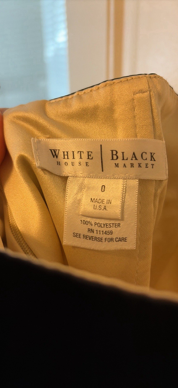 White House Black Market Beige/Black Satin Colorblock Midi Dress Sz 0