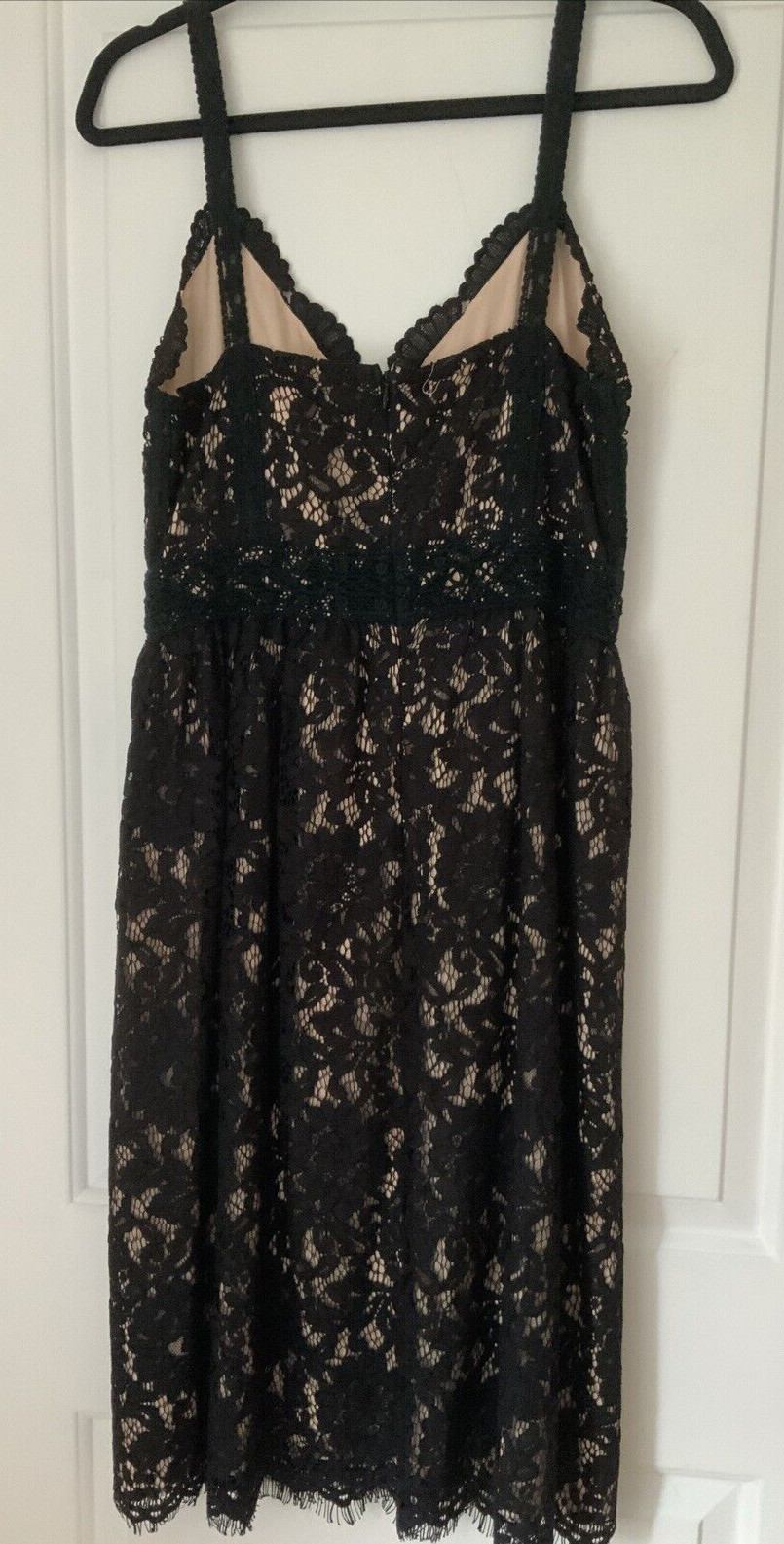 HD in Paris Women Black Lace Cocktail Dress 6 Spaghetti Straps Lined High waist