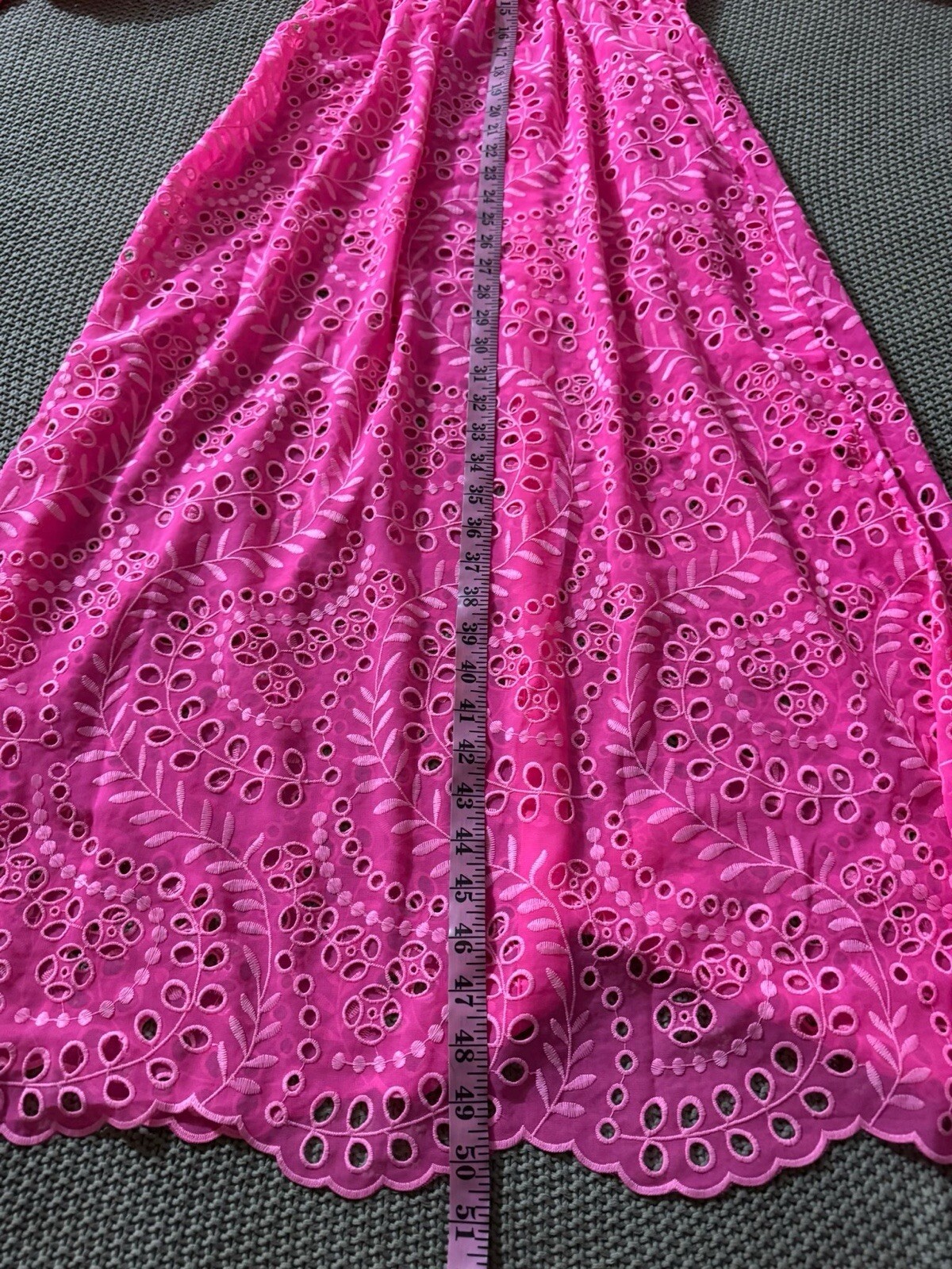 Lilly Pulitzer Amrita Midi Dress Unlined Swirly Scallop Eyelet Pink Size 0 NWT