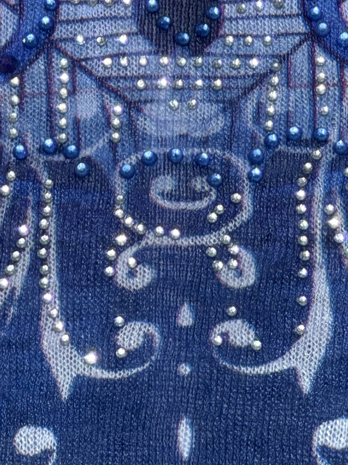 Women’s Shirt/Dress By B.L.E.U. Size Medium With Beaded Front And Lace Knit Back