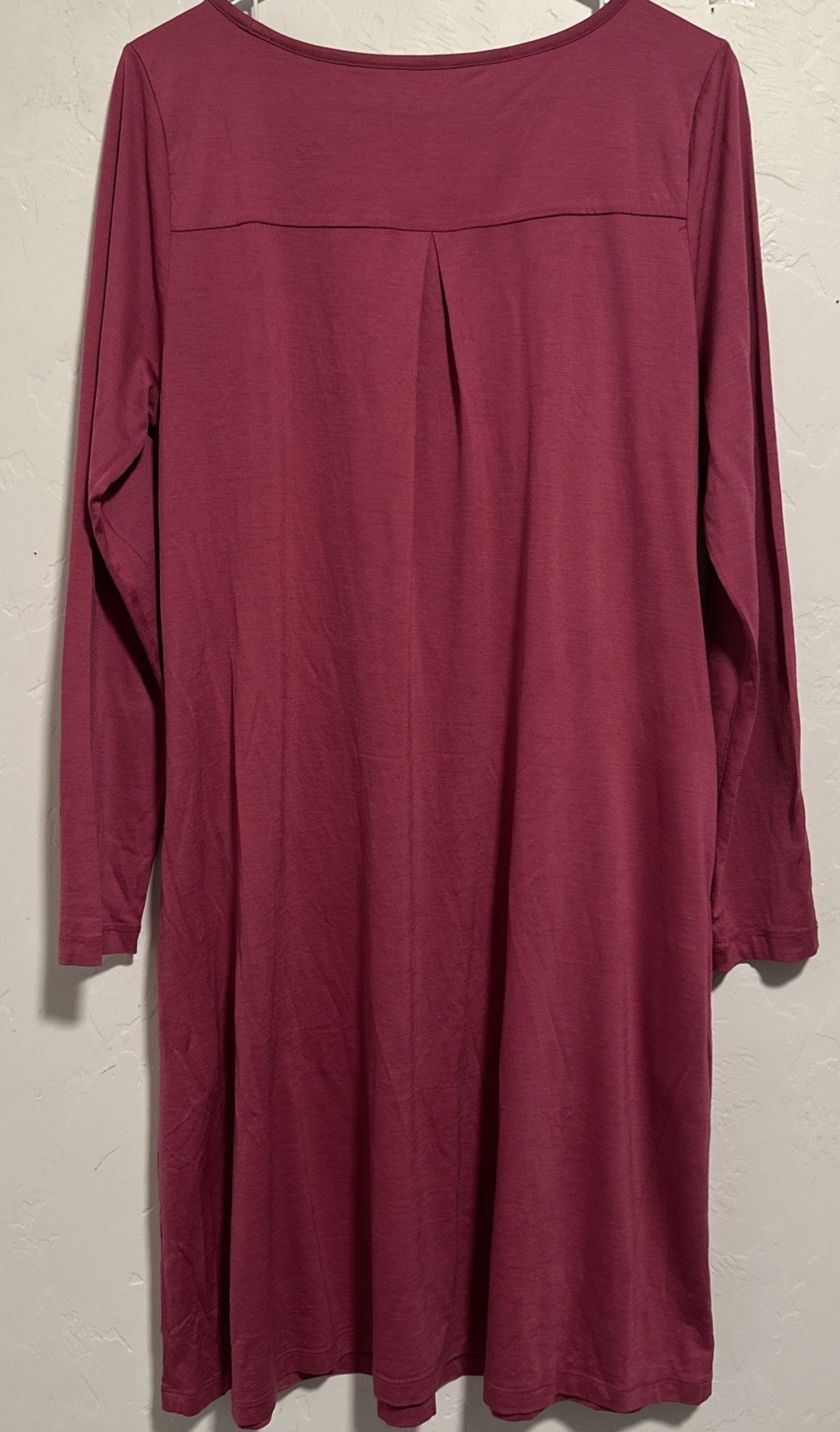 Wool& Wooland Dress Berry Pink Rowena Swing Dress Long Sleeve Merino L- Long