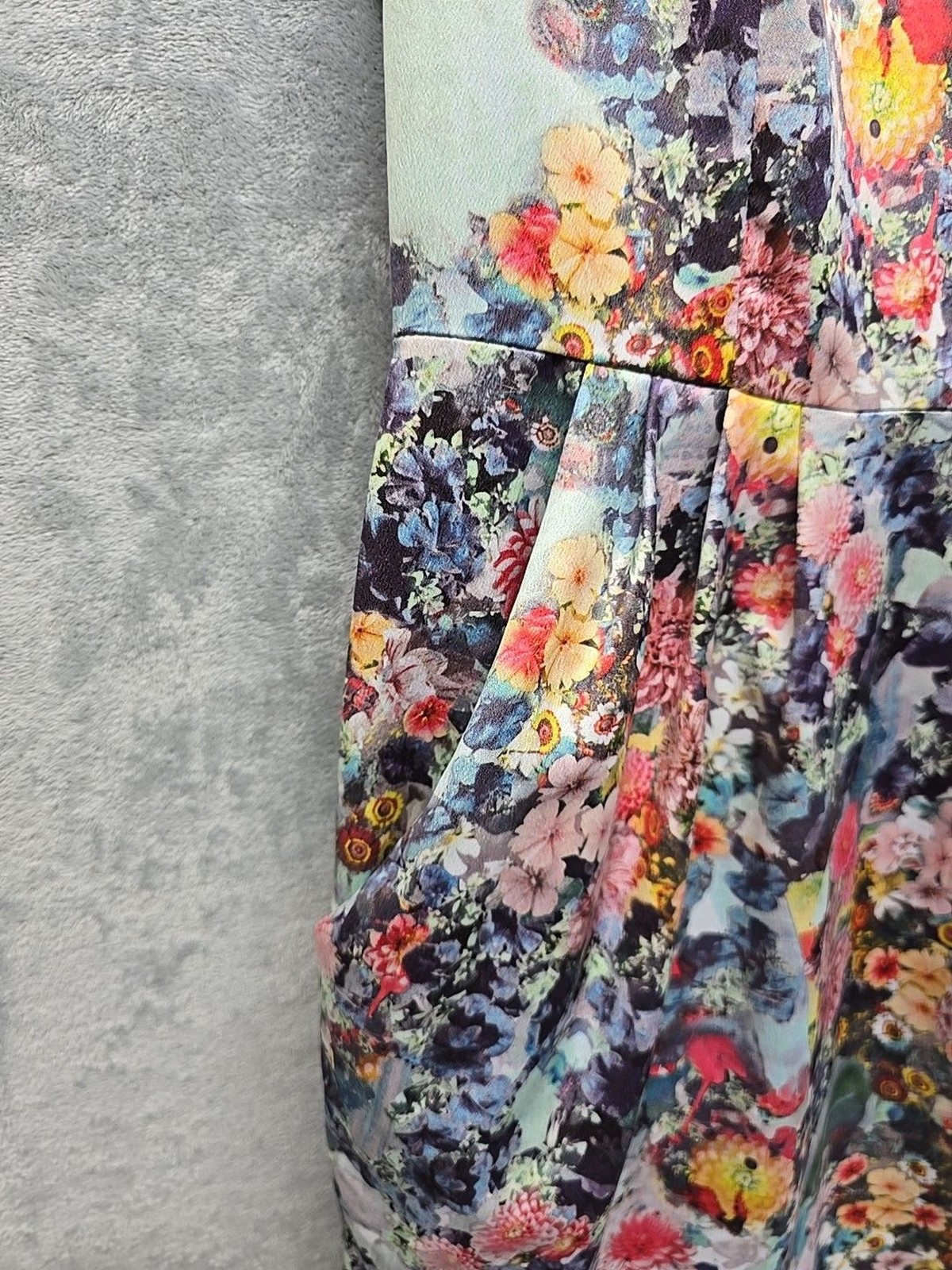 H&M Womens Dress Size 2 Floral Sheath Pockets Cap Sleeve Lined Career