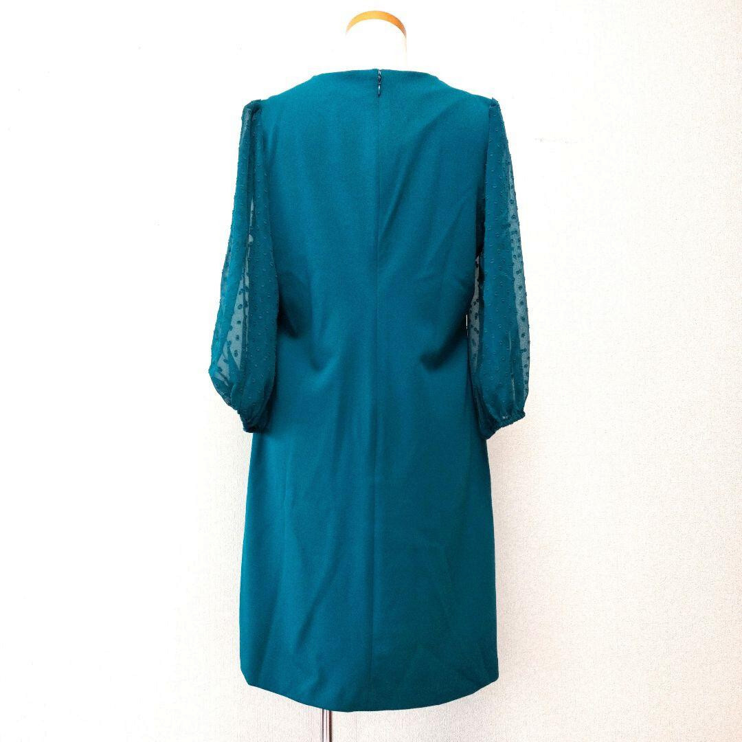 DKNY Three-quarter Sleeve Dress in Turquoise Green Size USA 8 Dry Clean Only NWT