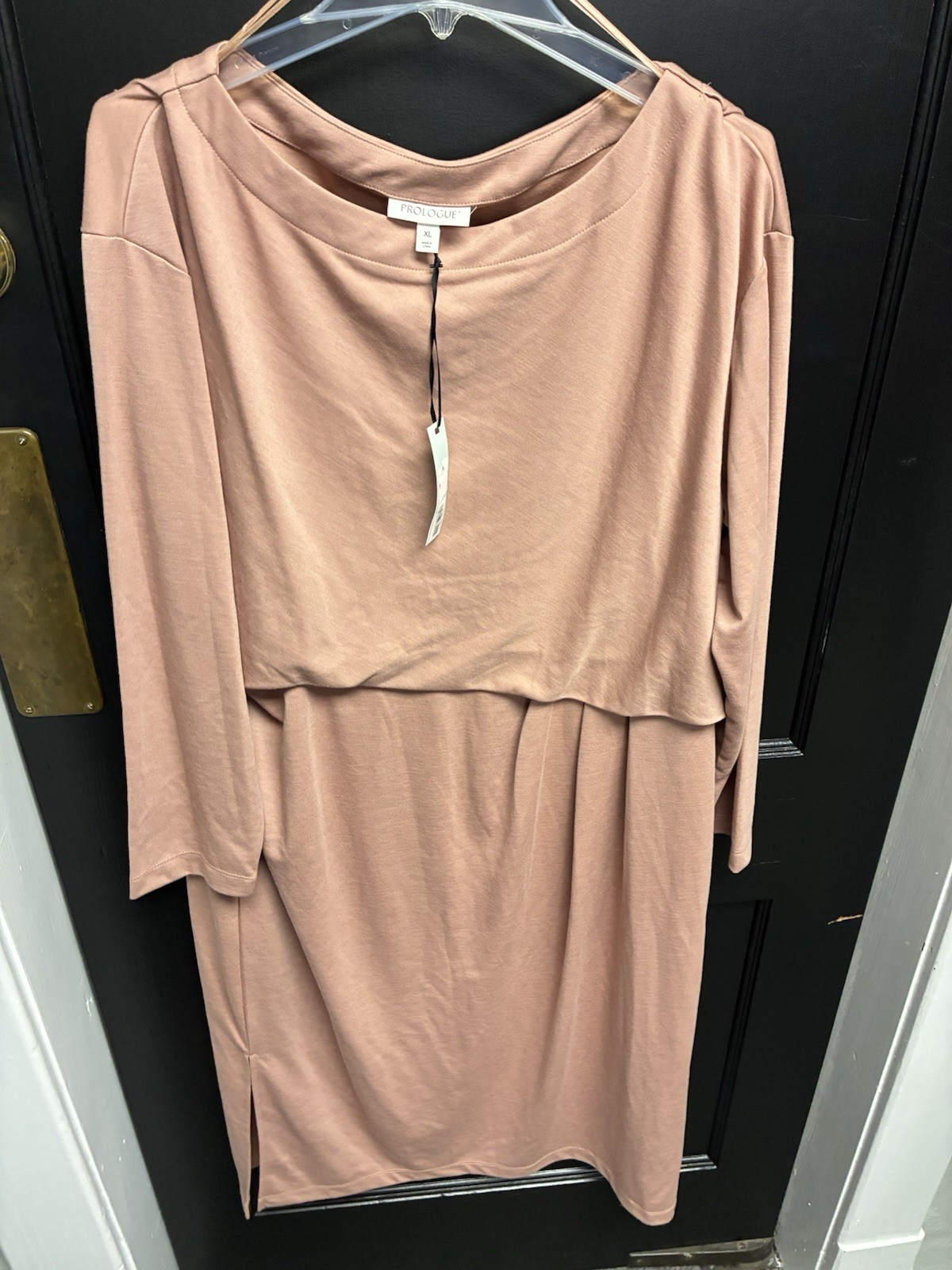 NWT Prologue Blush Pink Long Sleeve Midi Dress Size L