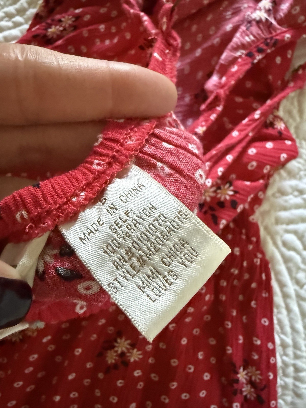 Mimi Chica Red And White Floral Dress With Tie Front Size Small EUC