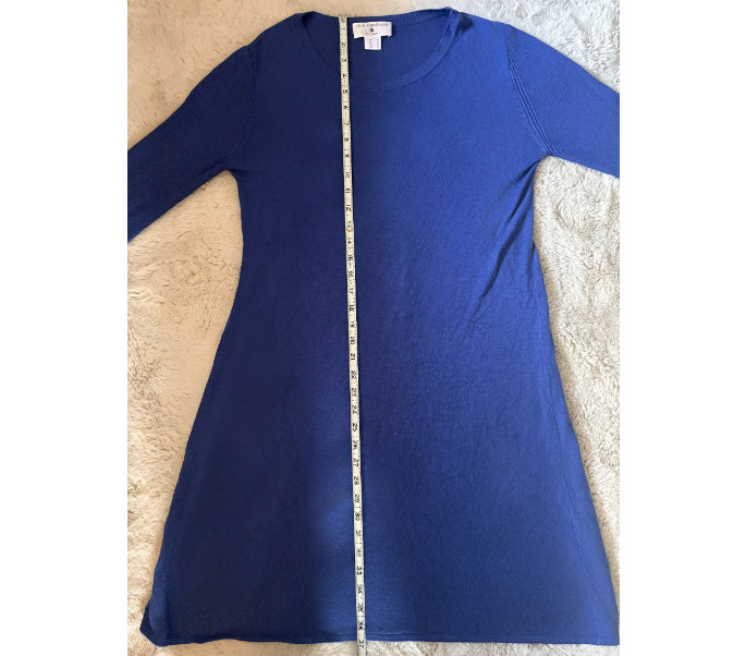 Rick Cardona Sweater Dress Dark Blue Size 10 (U.S.)/40 EUR) Long Sleeve Stretch