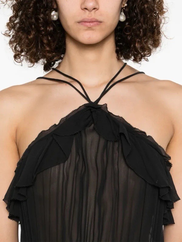 Isabel Marant Etoile Women’s Betty Spaghetti Strap Ruffle Short Mini Dress S 34