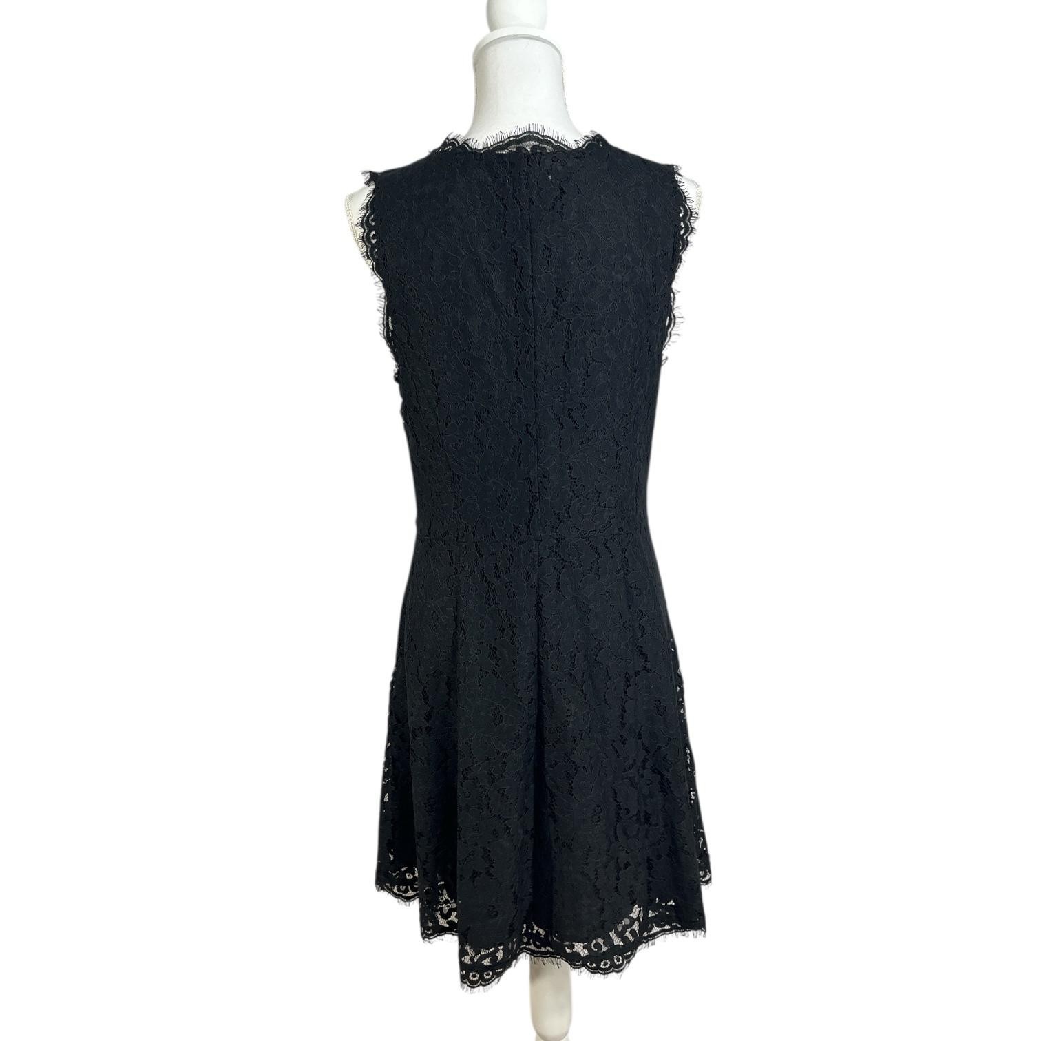 Joie Dress Womens Large Black Lace Fit & Flare V Neck Sleeveless Cocktail Party