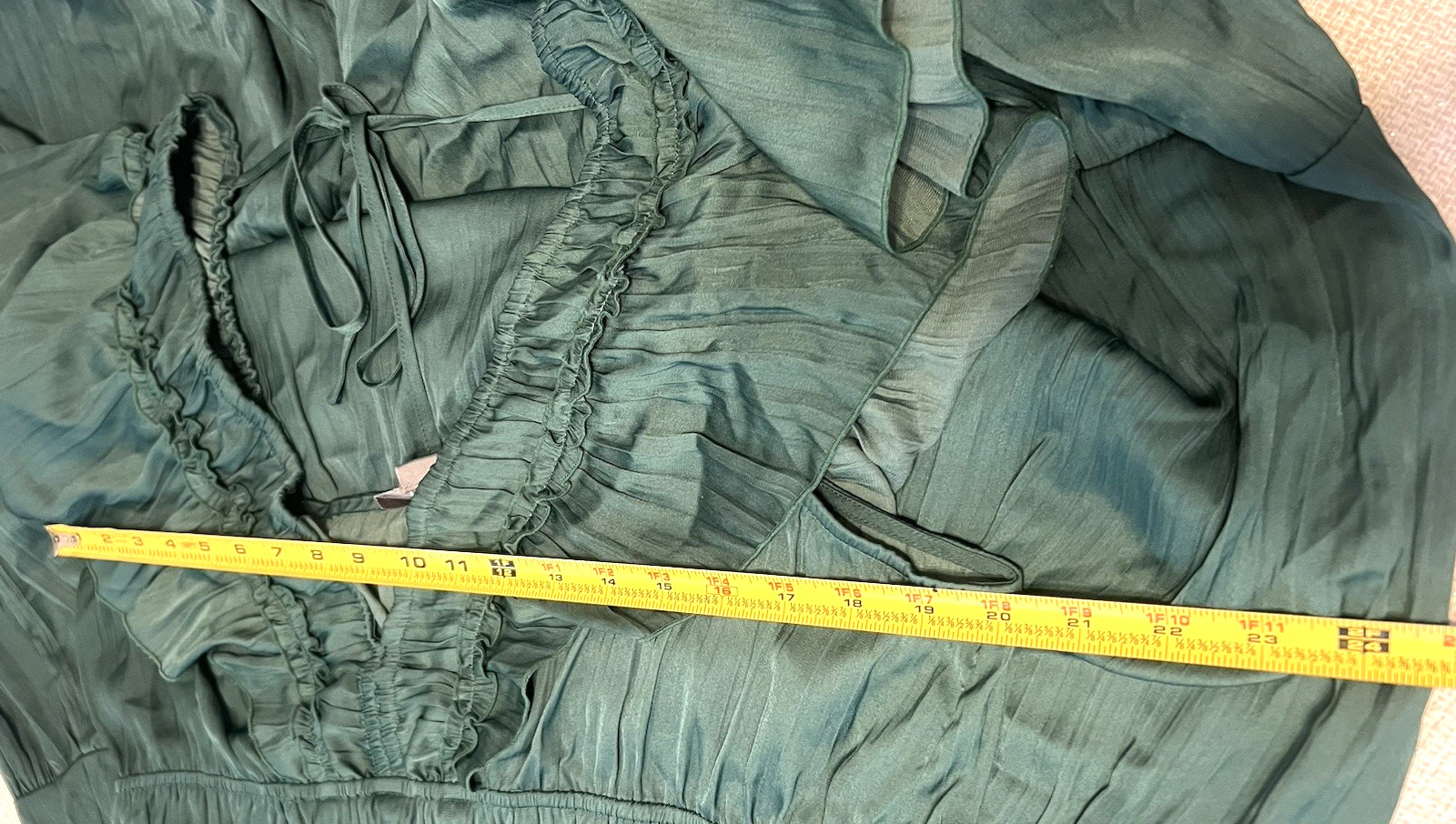 NWT Anthropologie Green XL Empire Waist Ruffle Tiered Maxi Long Dress Sleeveless