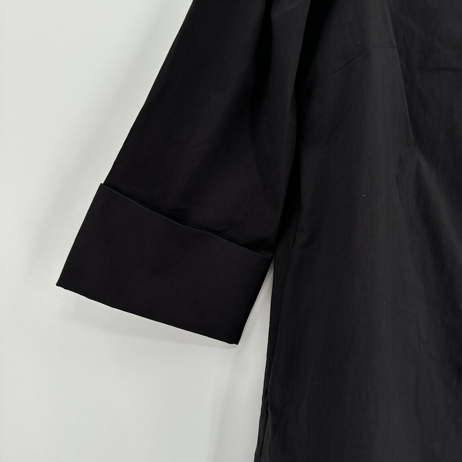 Tuckernuck Women’s Black Charlie Shirt Dress sz M Stand Collar A-line Mini NWT