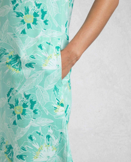 WEIRD FISH LIGHT BLUE SUFFOLKS ALL OVER PRINT JERSEY DRESS SIZE 18 (REF 271)