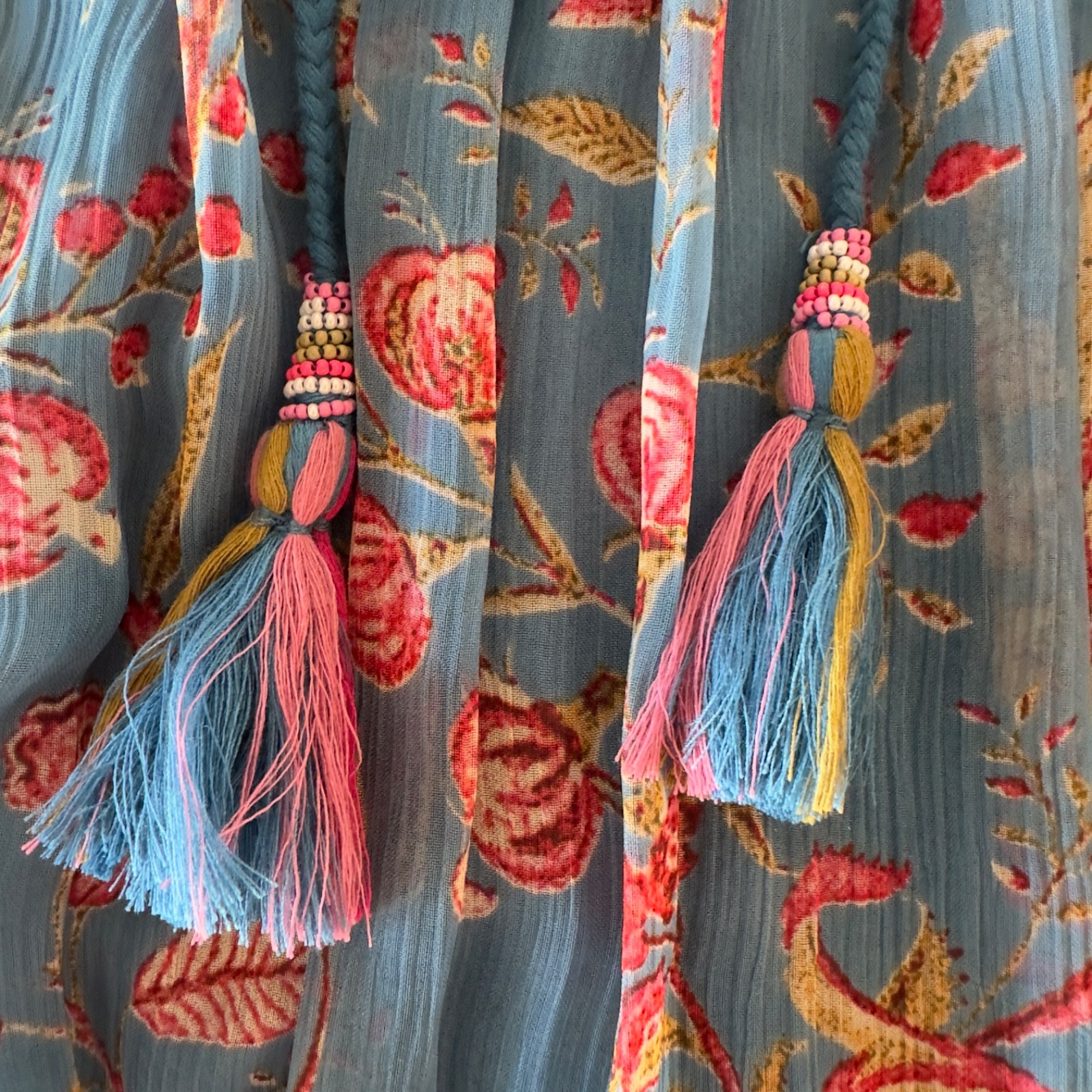 NEW Soft Surroundings Mirapani Dress-Embroidered Beaded Boho Floral Maxi-Size S