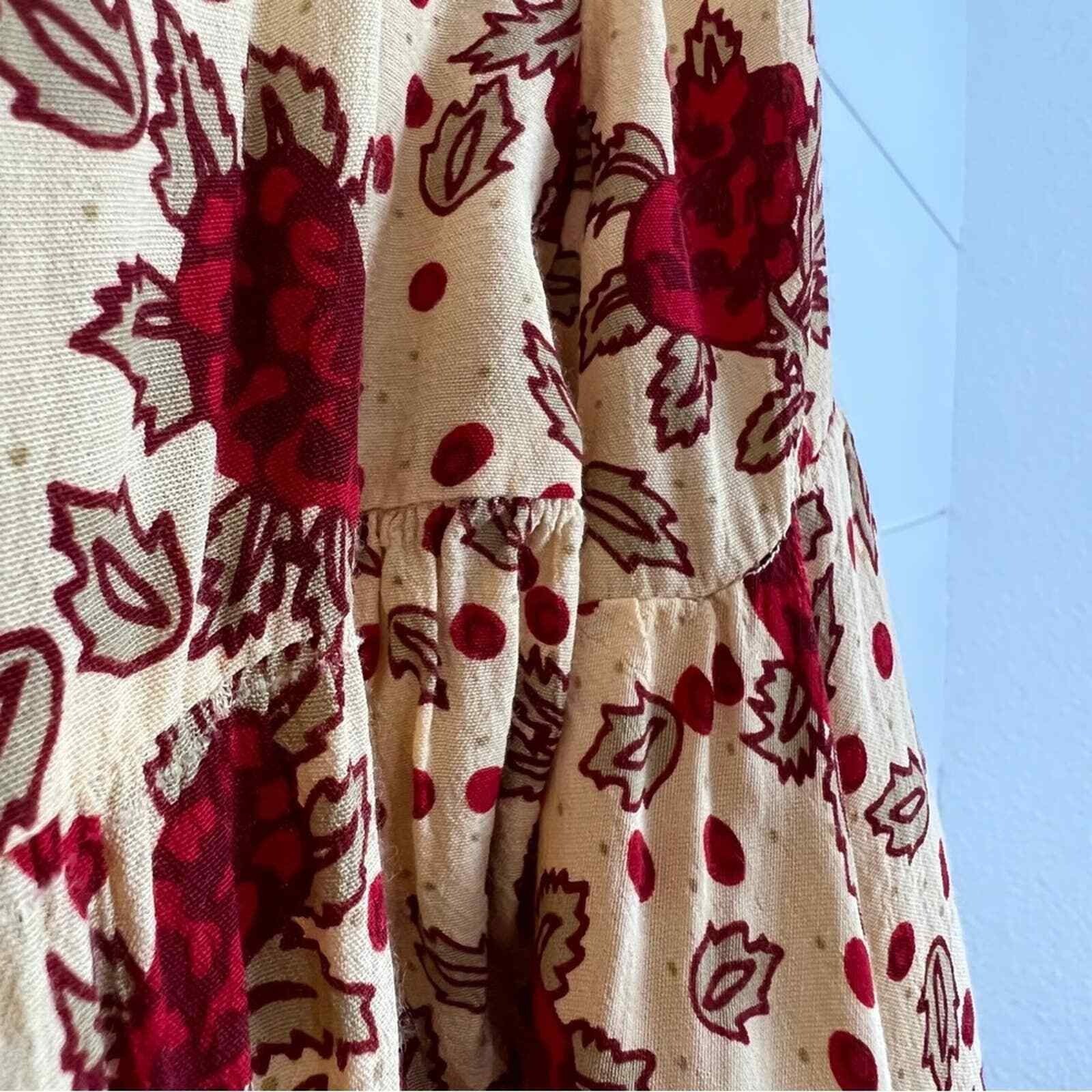 Faithfull The Brand Anthropologie Melia Midi Dress Women 4 Boho Rose Garden