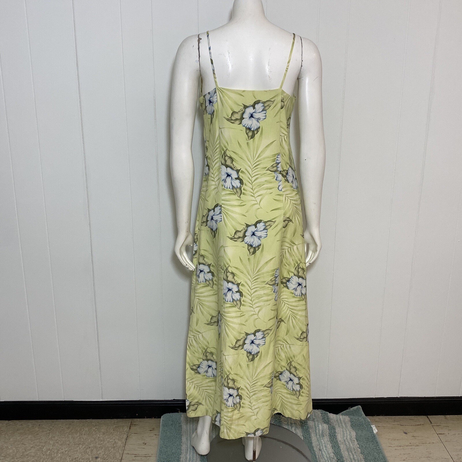 Tommy Bahama Maxi Dress Women’s 6 Yellow Floral Silk Linen Lightweight Lined