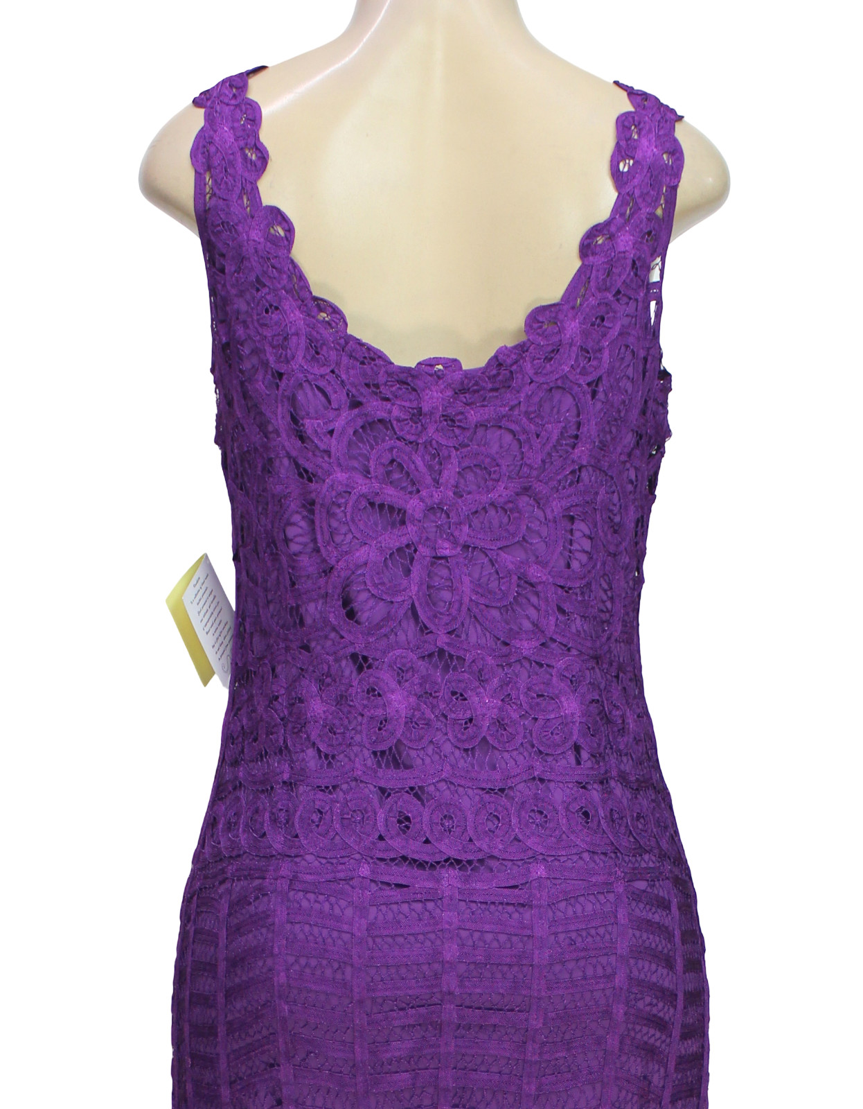 Kroshetta by Papillon Sequin Lace Cocktail Dress Sleeveless Purple Lined Size XL