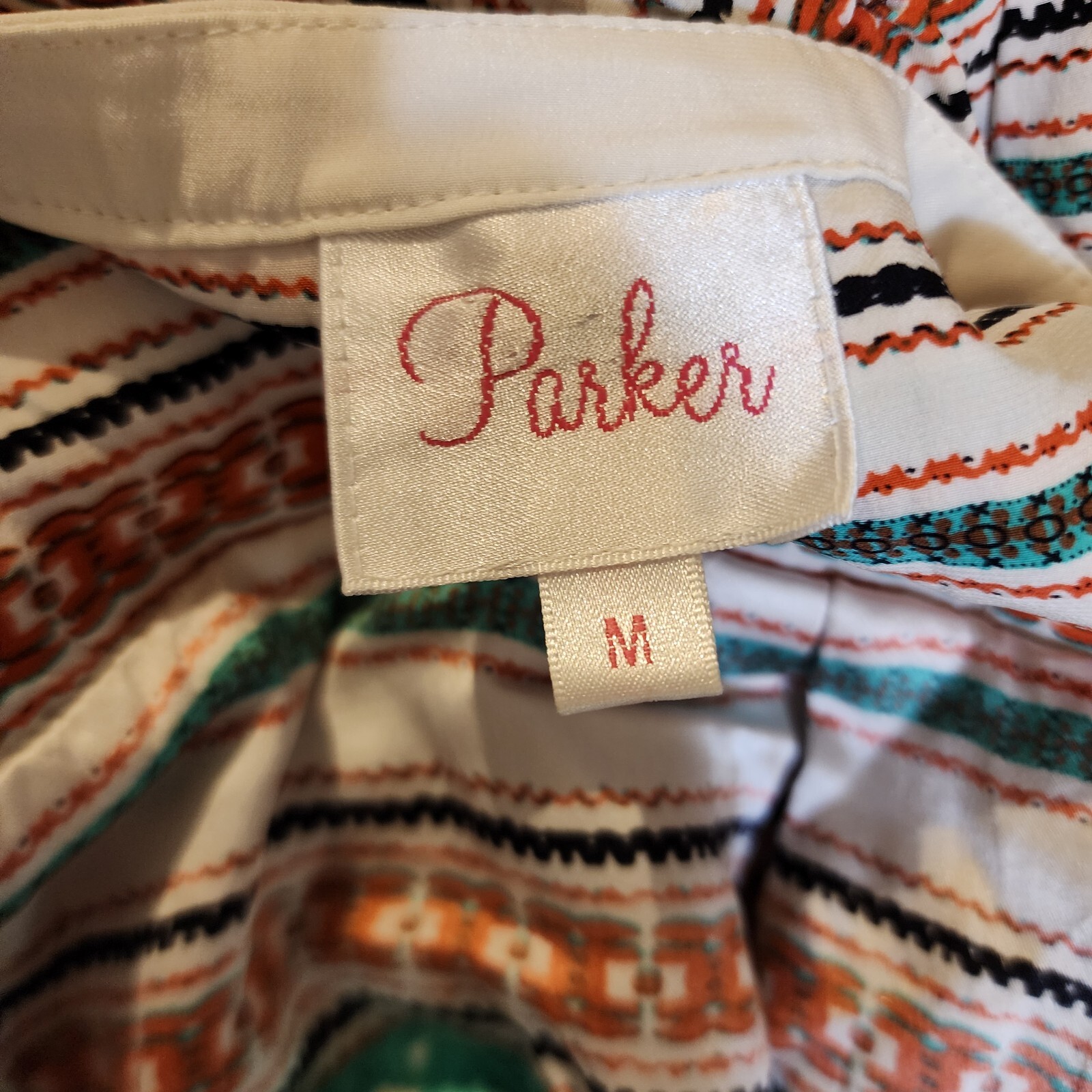 Parker Womens High Waist Silk Shift Dress Size M 3/4 Sleeve Split Neck Unlined