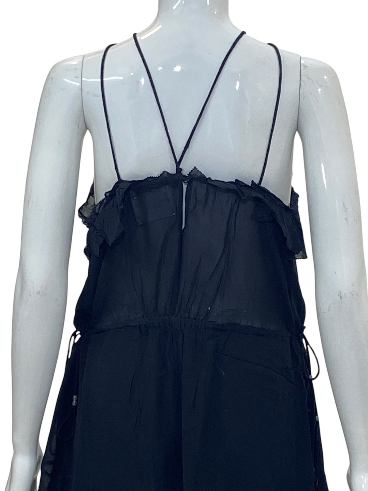 Isabel Marant Etoile Women’s Betty Spaghetti Strap Ruffle Short Mini Dress S 34