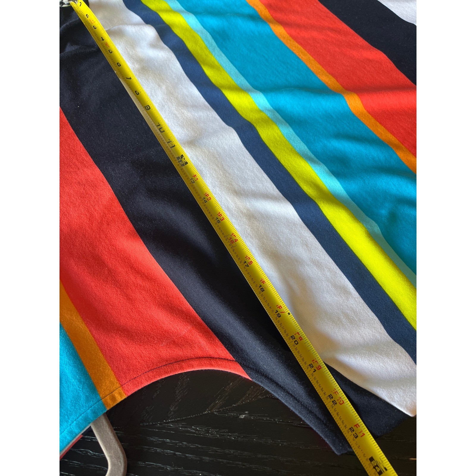 Crown & Ivy Womens XXL Striped Tassel Hem Sleeveless Shift Dress Multi Color