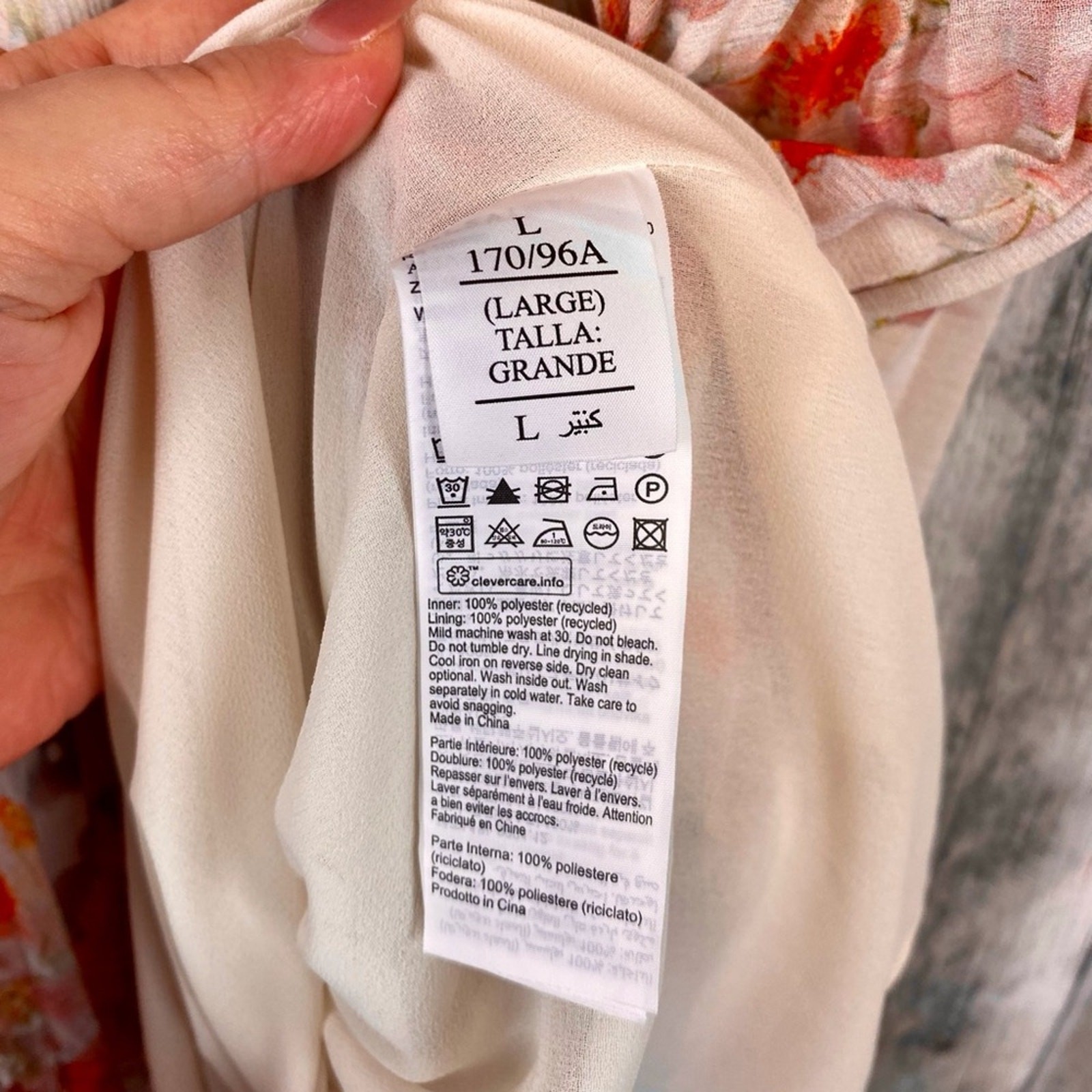 ALLSAINTS Zelma Momo Slip Dress in Cream Peach Floral Size Large.