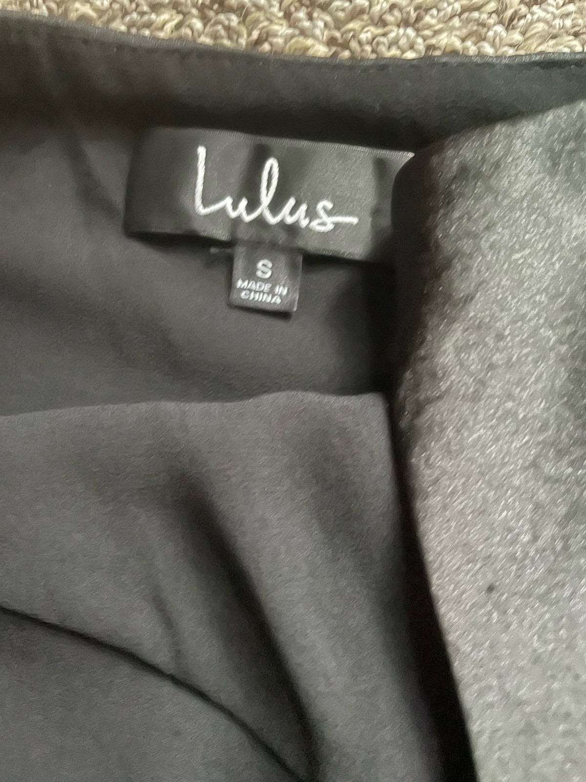 Lulus Maxi Satin Slip Dress S Black Spaghetti Straps Lined Side Thigh High Slit