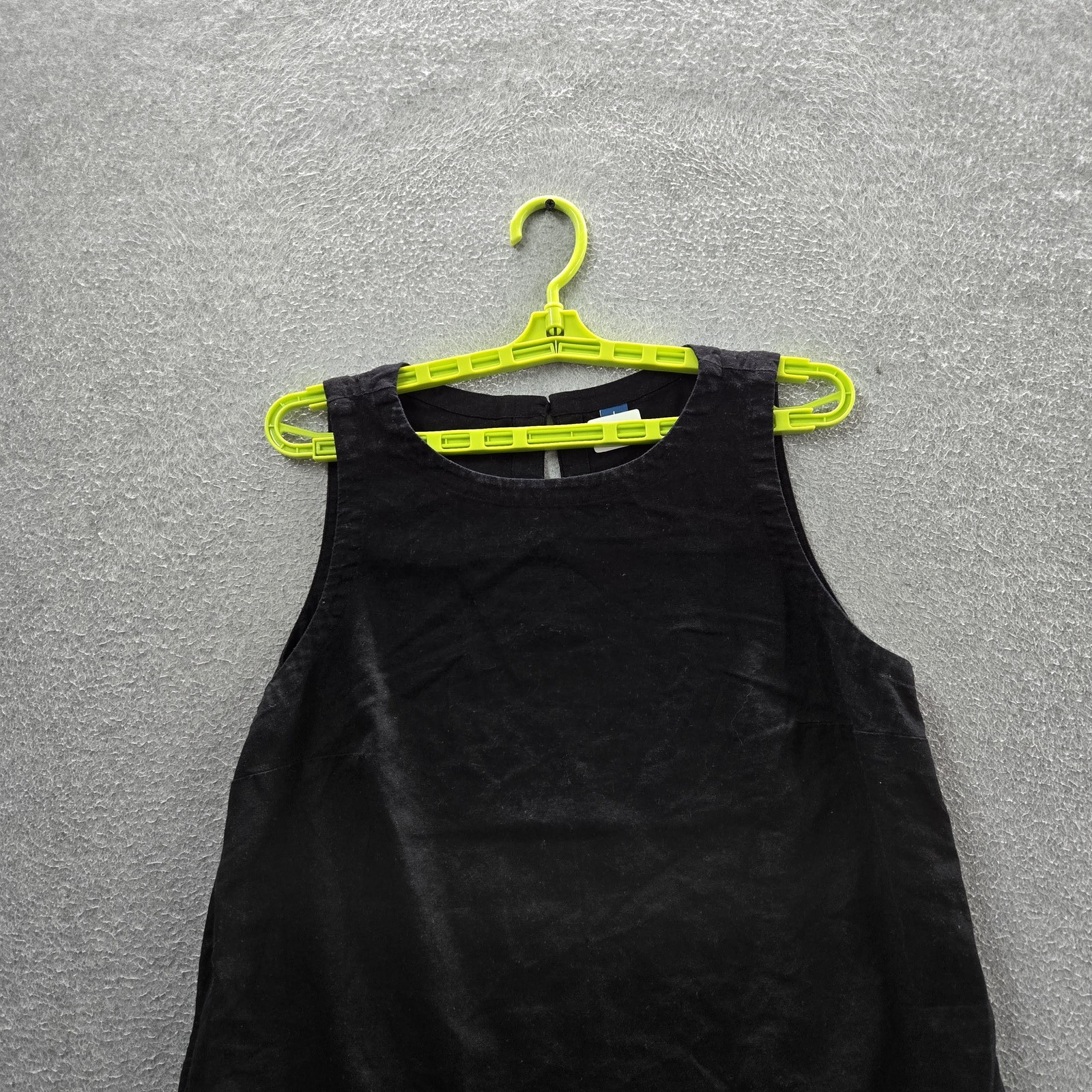 Old Navy Women Dress L Black Linen Rayon Shift Sleeveless Tank Coastal Beachy