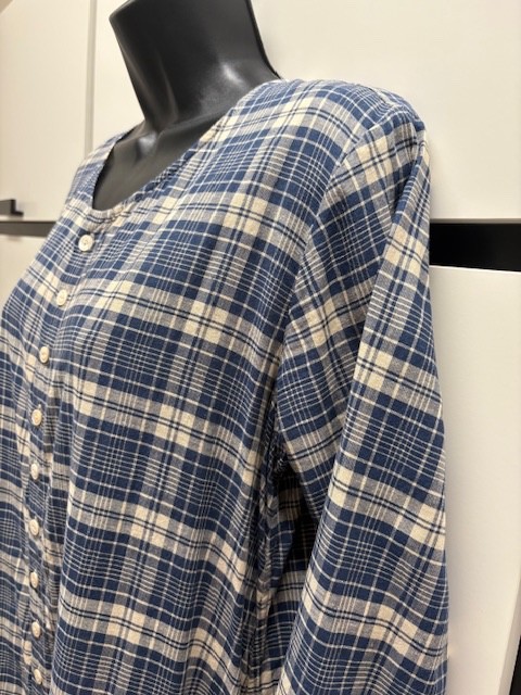 45r by 45rpm Studio Co Ltd Japan Cotton Navy Blue Combo Plaid Shirt Dress Japan2