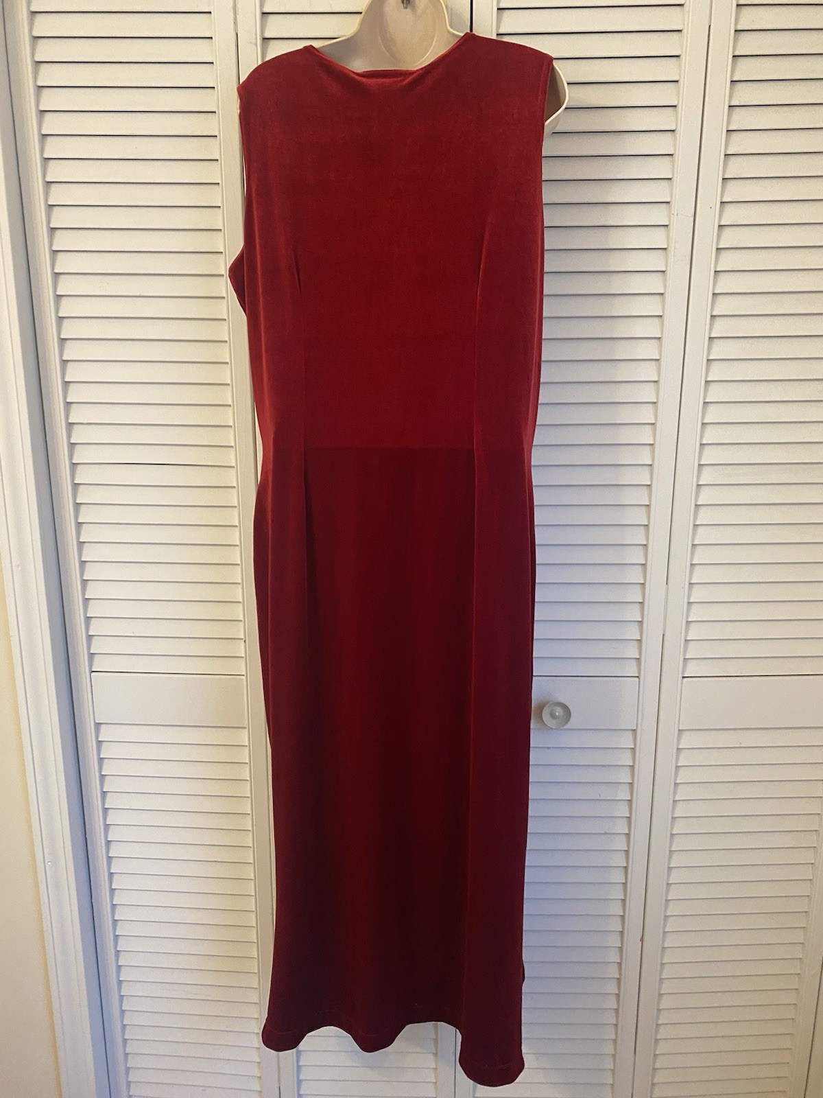 Womens Red Velvet Long Dress Cardigan Set Large Valentines Romantic Festive