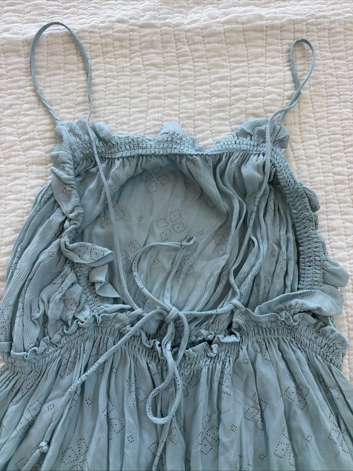 Free People Jolene Mini Slip Dress Size Large Open Back Elastic Stretch