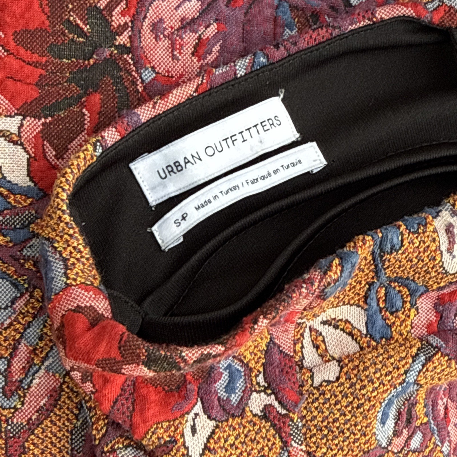 Urban Outfitters Floral Tapestry Mini Dress S Spaghetti Strap Square Neck Lined