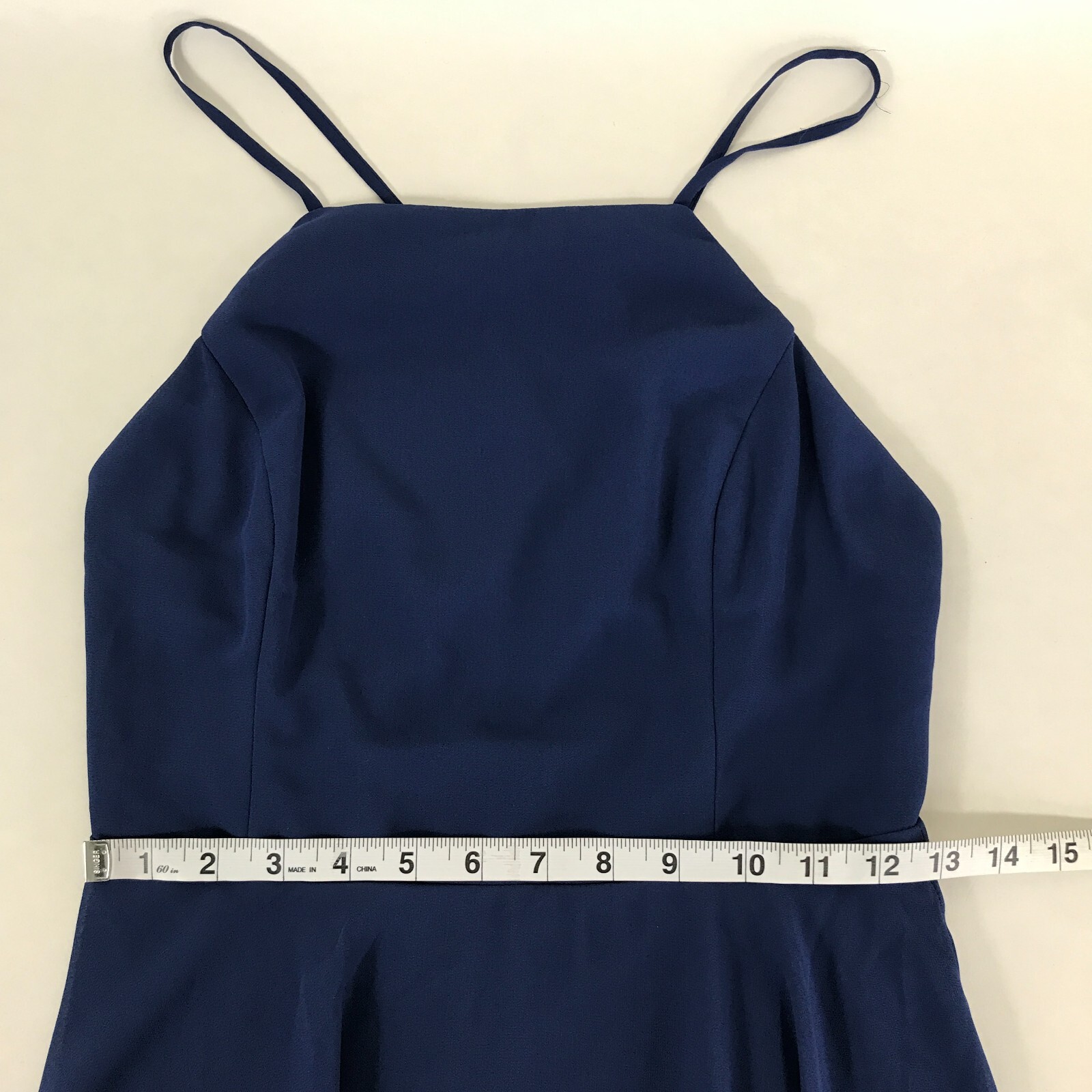 Lulus Letter of Love Navy Blue Backless Skater Dress Women’s Medium Zip Chiffon