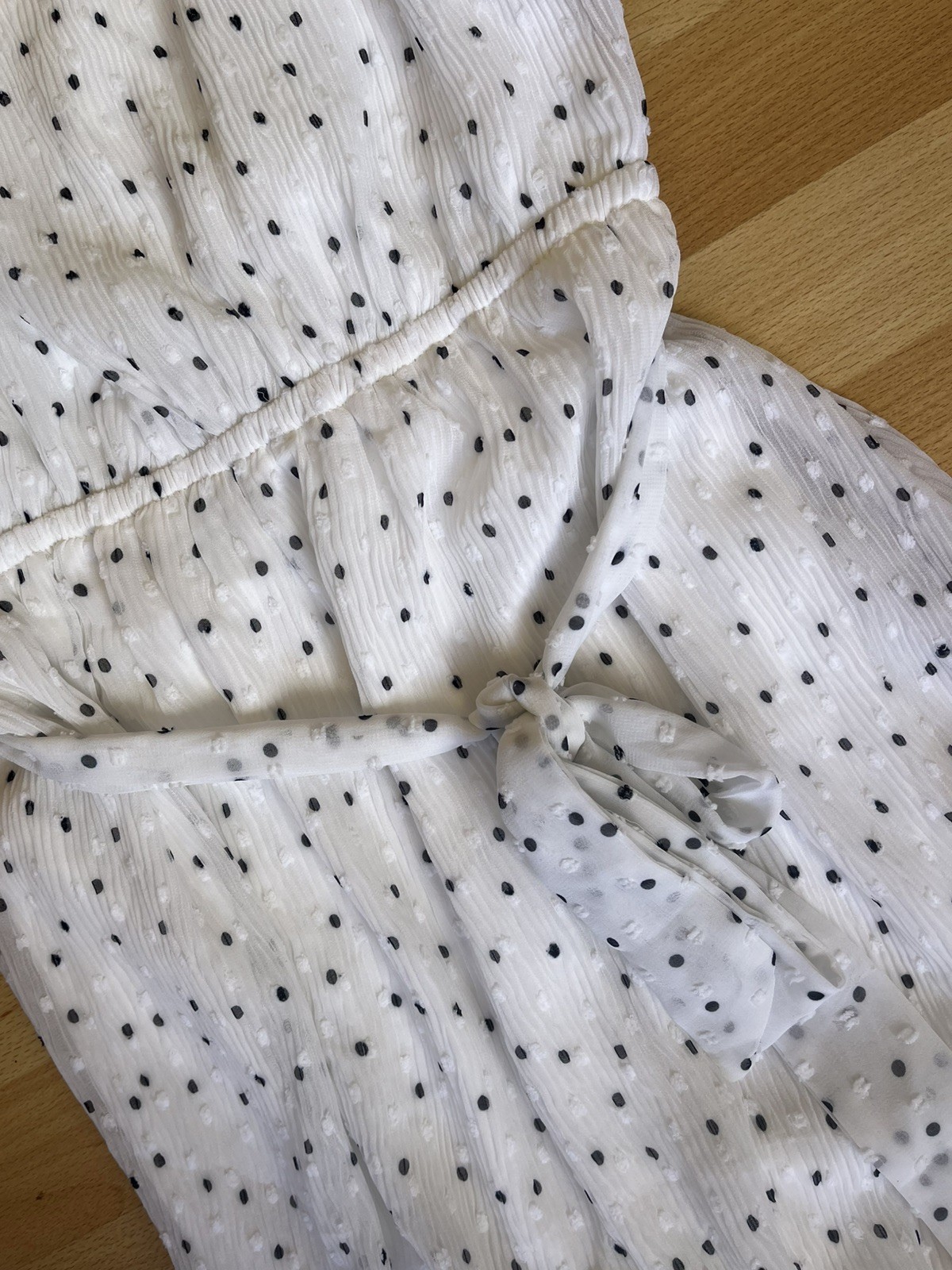 Black & White Polka Dot Lightweight Fabric Halter Neck Feminine Mini Dress Size8