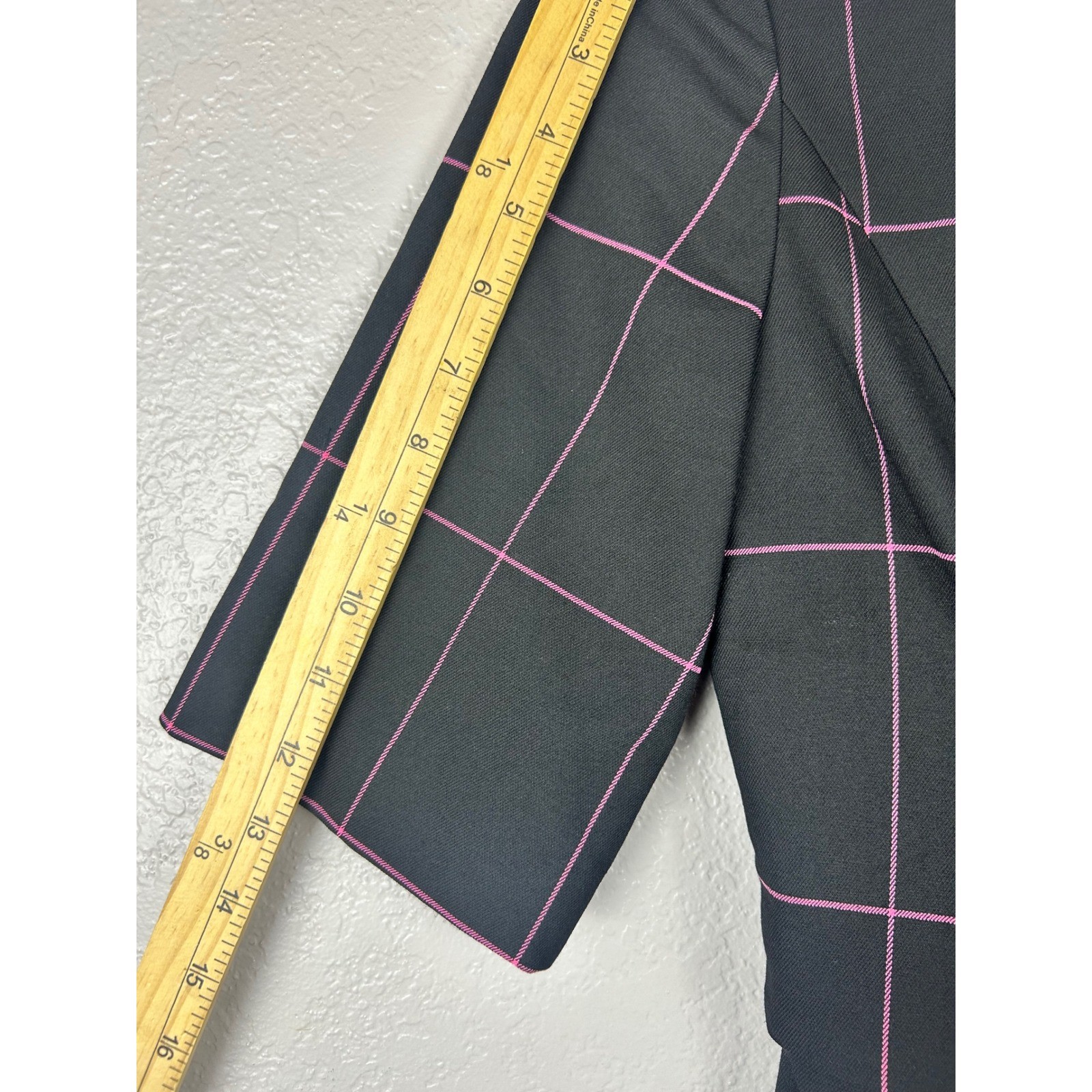 Alice + Olivia Black Pink Windowpane Tie Waist Virgil Mini Dress Size 2 NWT