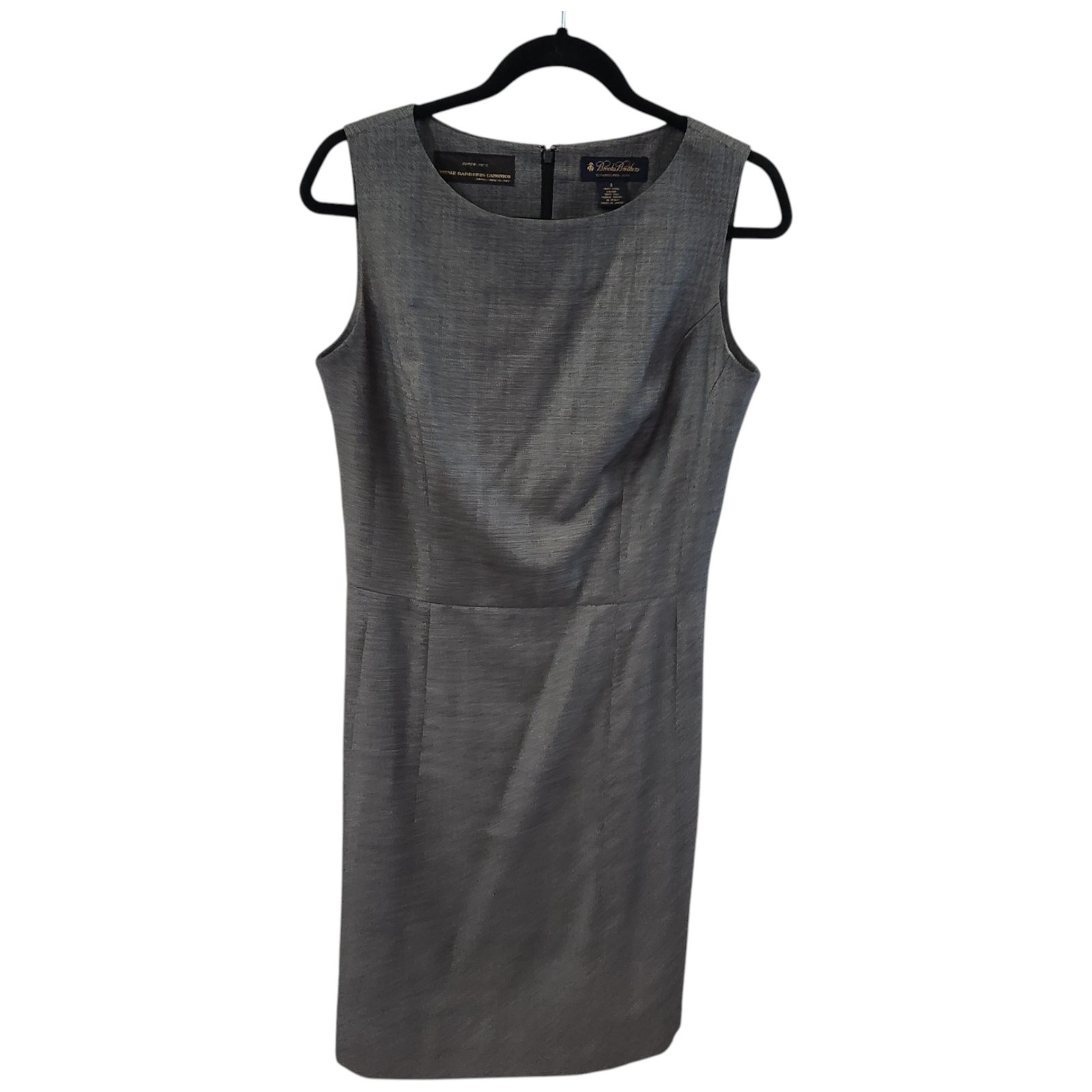 Brooks Brothers Vitale Barberis Canonico Wool Sleeveless Dress 8 Silk Made Italy