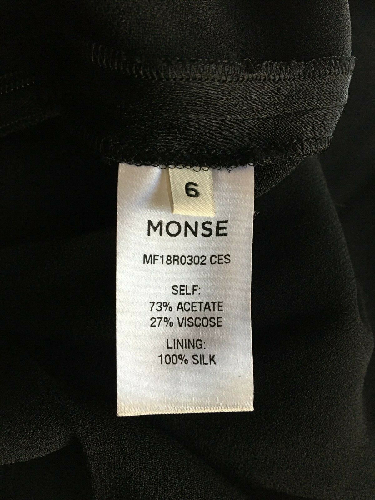 MONSE Black Duchess Italian Satin Cold Off Shoulder Asymmetric Midi Dress 6 = S