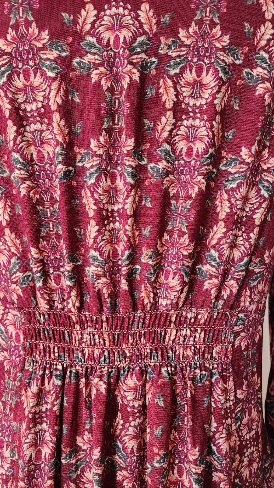 Anthropologie Maxi Dress New Size Medium Olive Floral Romantic Boho Fall Winter