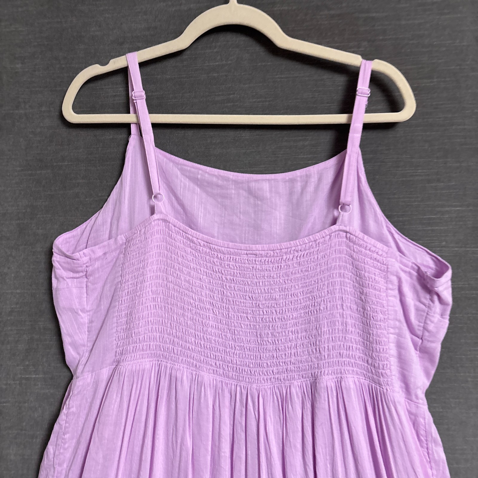 Old Navy Dress XL TALL Purple Maxi Tiered Sundress Summer Sleeveless Smocked
