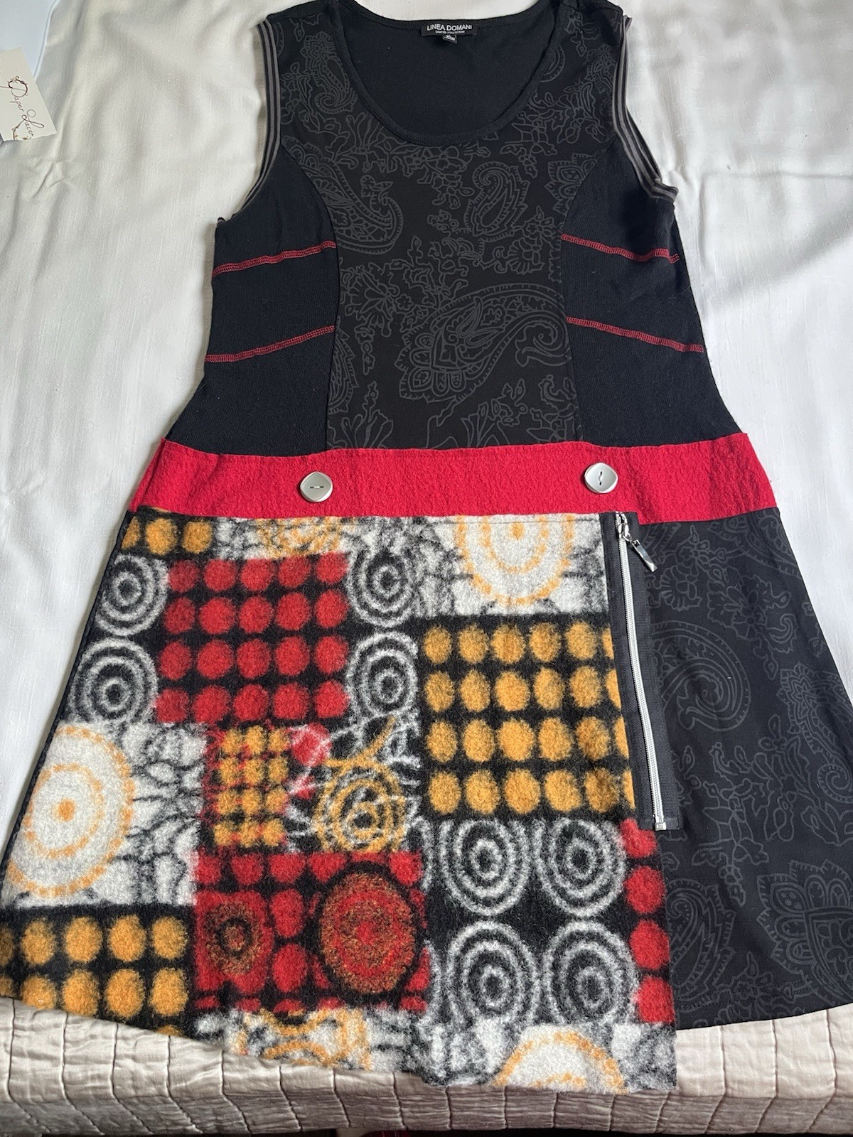 Linea Domani XL Mixed Fabric Wool Blend Dropwaist Knee Fitnflare Daphne Modesto