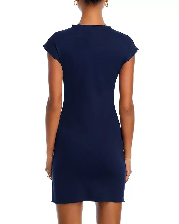 Aqua L46735 Womens Navy Ponte Knit Sheath Mini Dress Size S