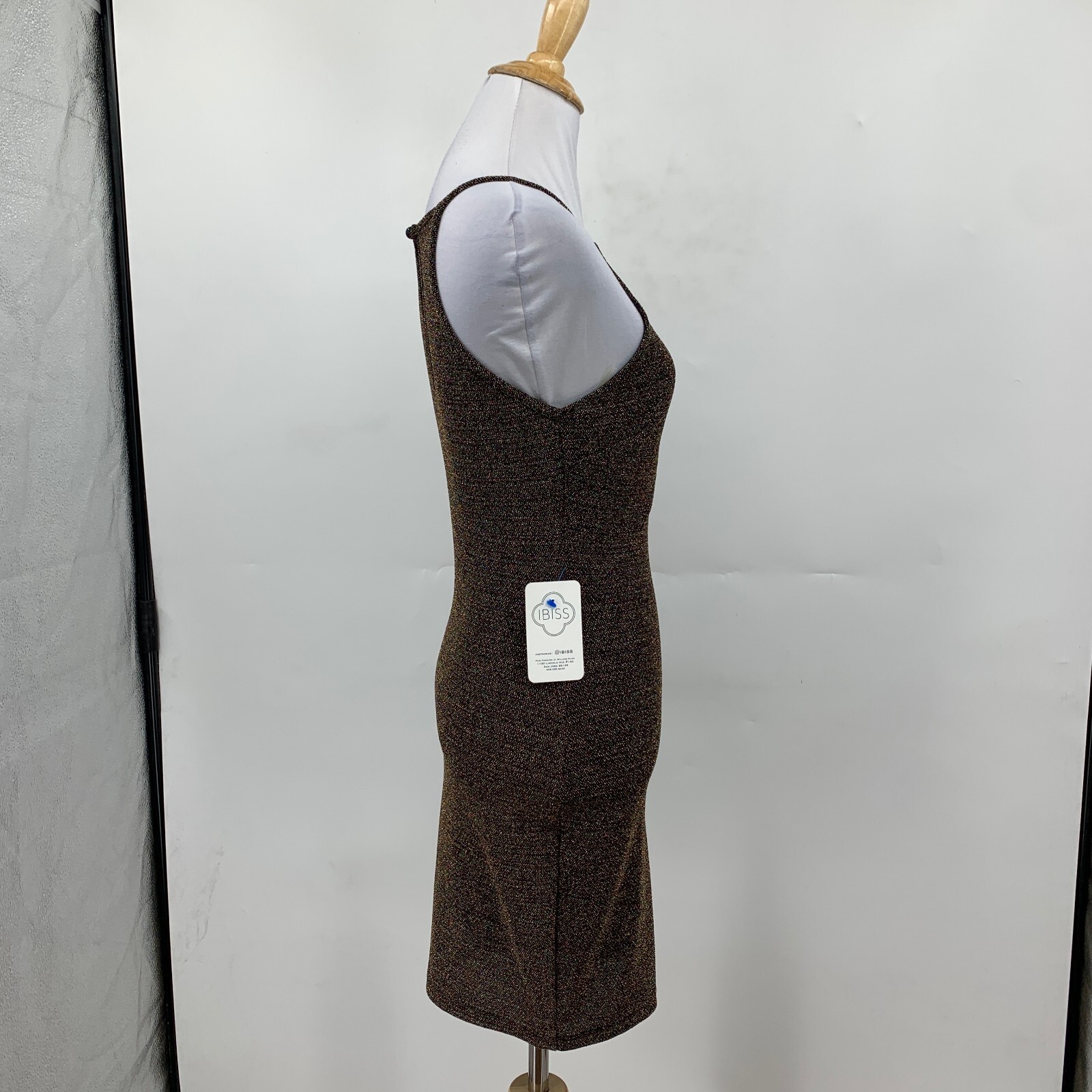 Ibiss Dress Womens XS Extra Small Muti Glare Retro Sparkle Bodycon Mini Halter