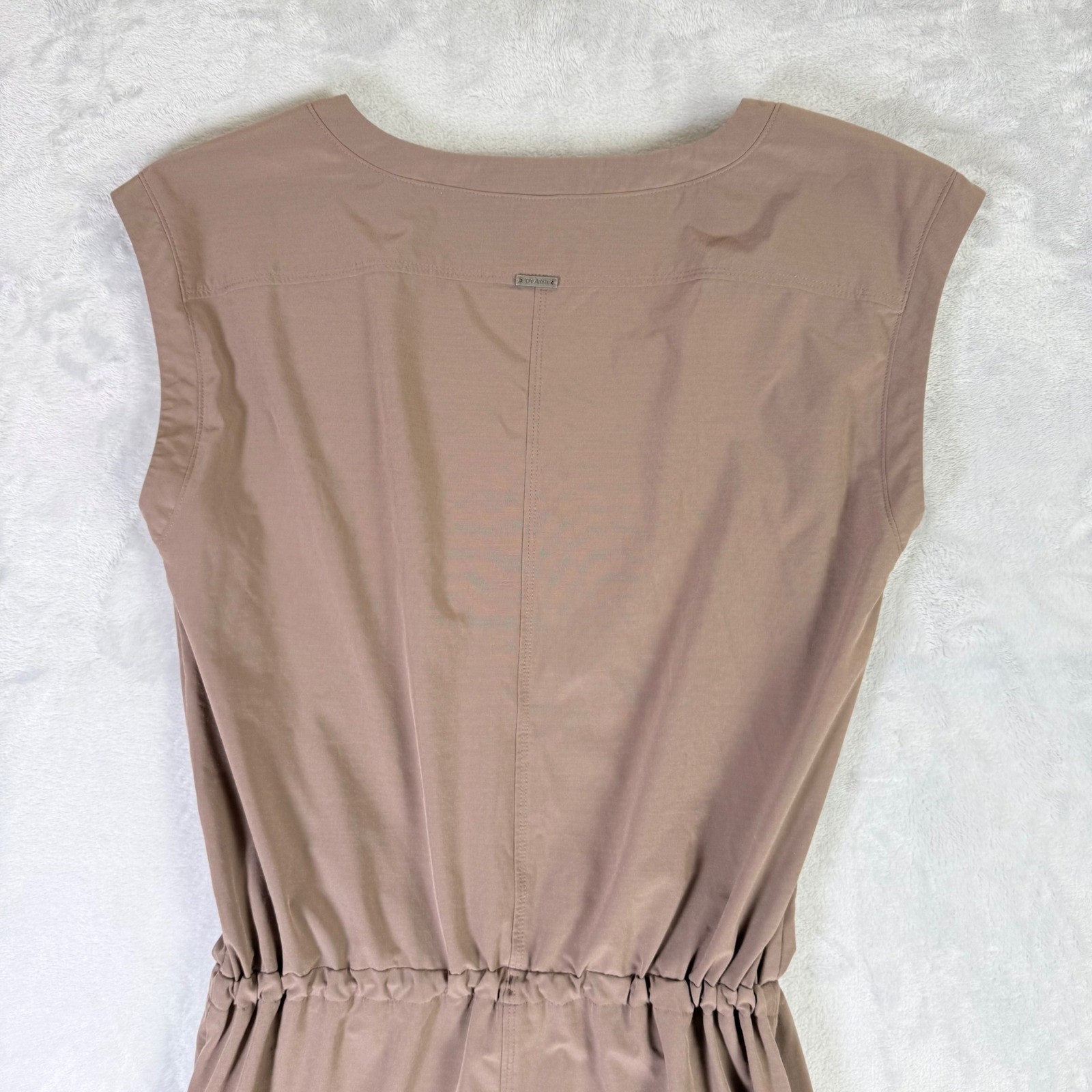 Prana Norma Dress Womens Small Brown Sleeveless Elastic Waist Recycled Active
