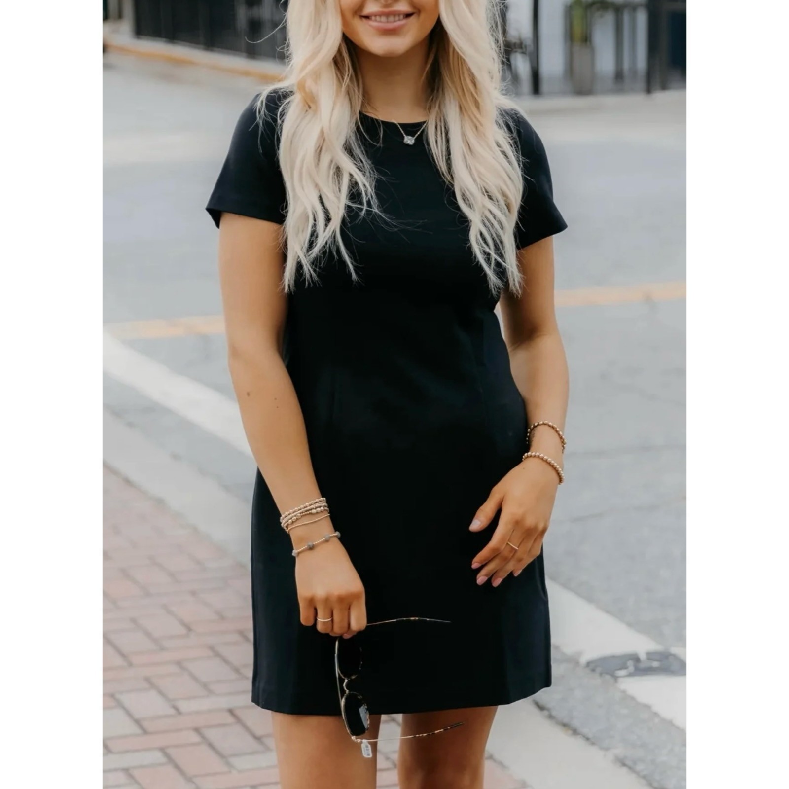 Spanx Ponte Knit Mini Dress Short Sleeve Stretch Black Office Sz 2X NWT
