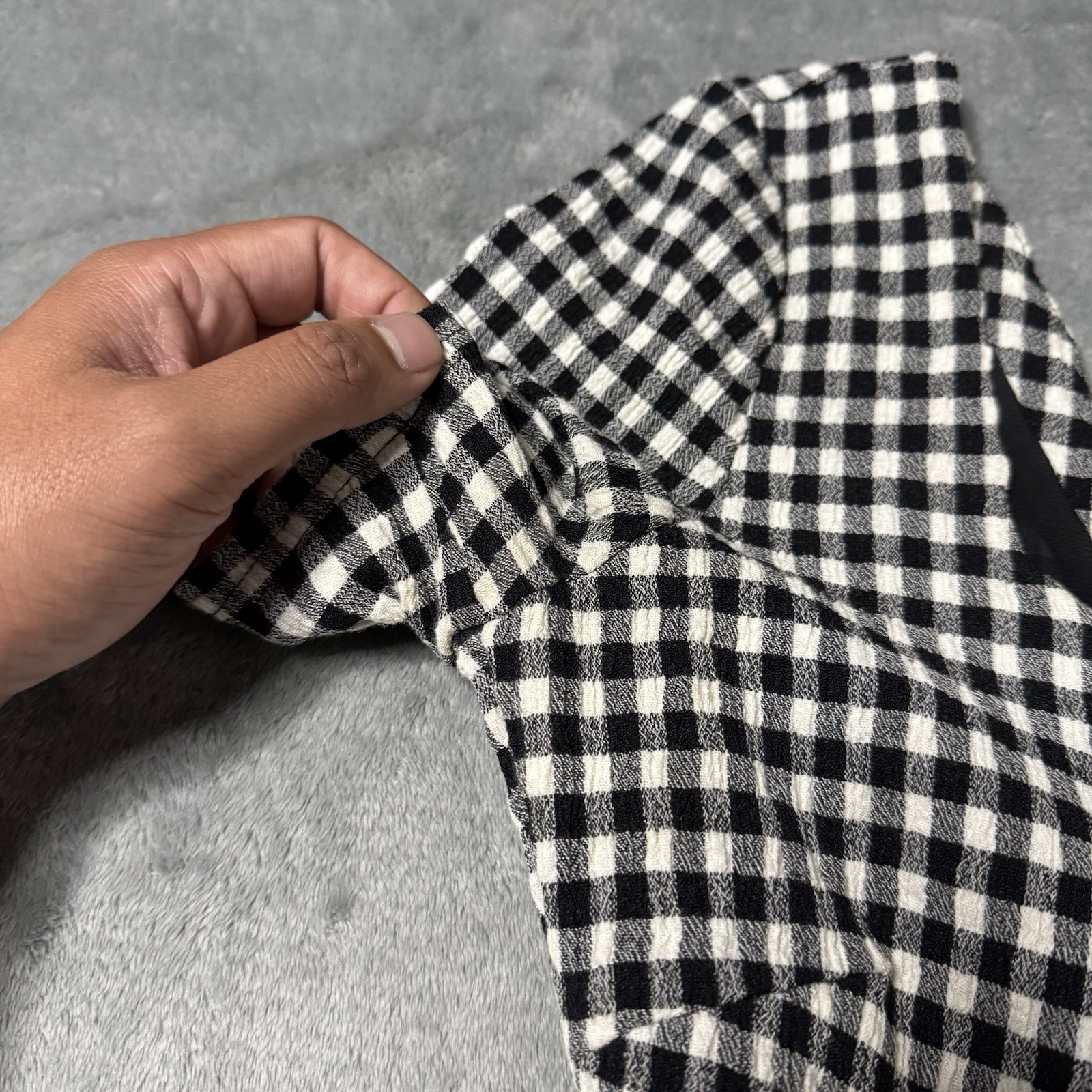 SNIDEL Dress Plaid Black Bow Back Womens Size 1 (Approx. S) Made In Japan