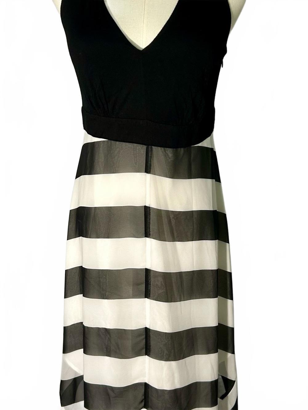 INC International Concepts Black & White Striped cocktail Dress contemporary XS