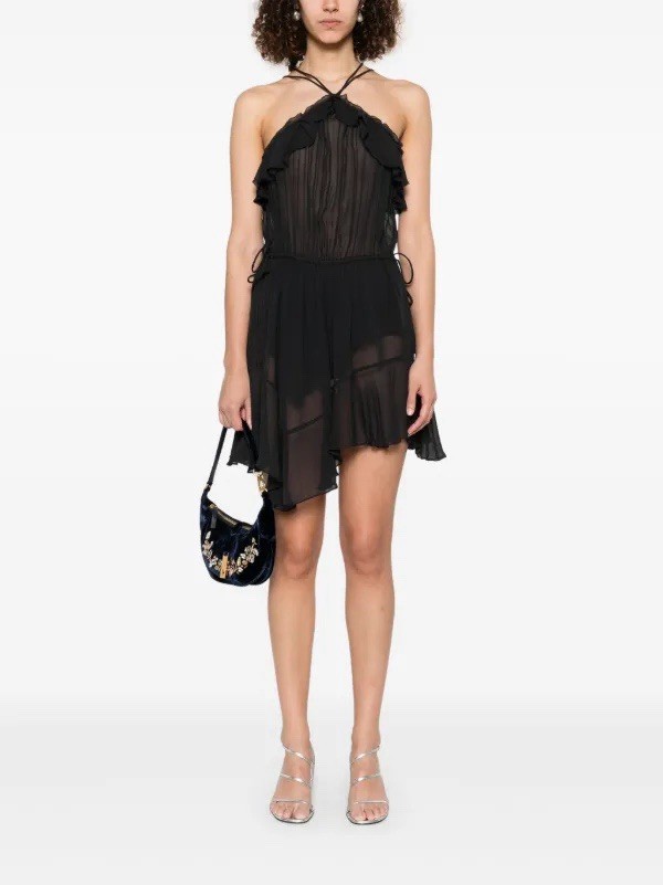 Isabel Marant Etoile Women’s Betty Spaghetti Strap Ruffle Short Mini Dress S 34