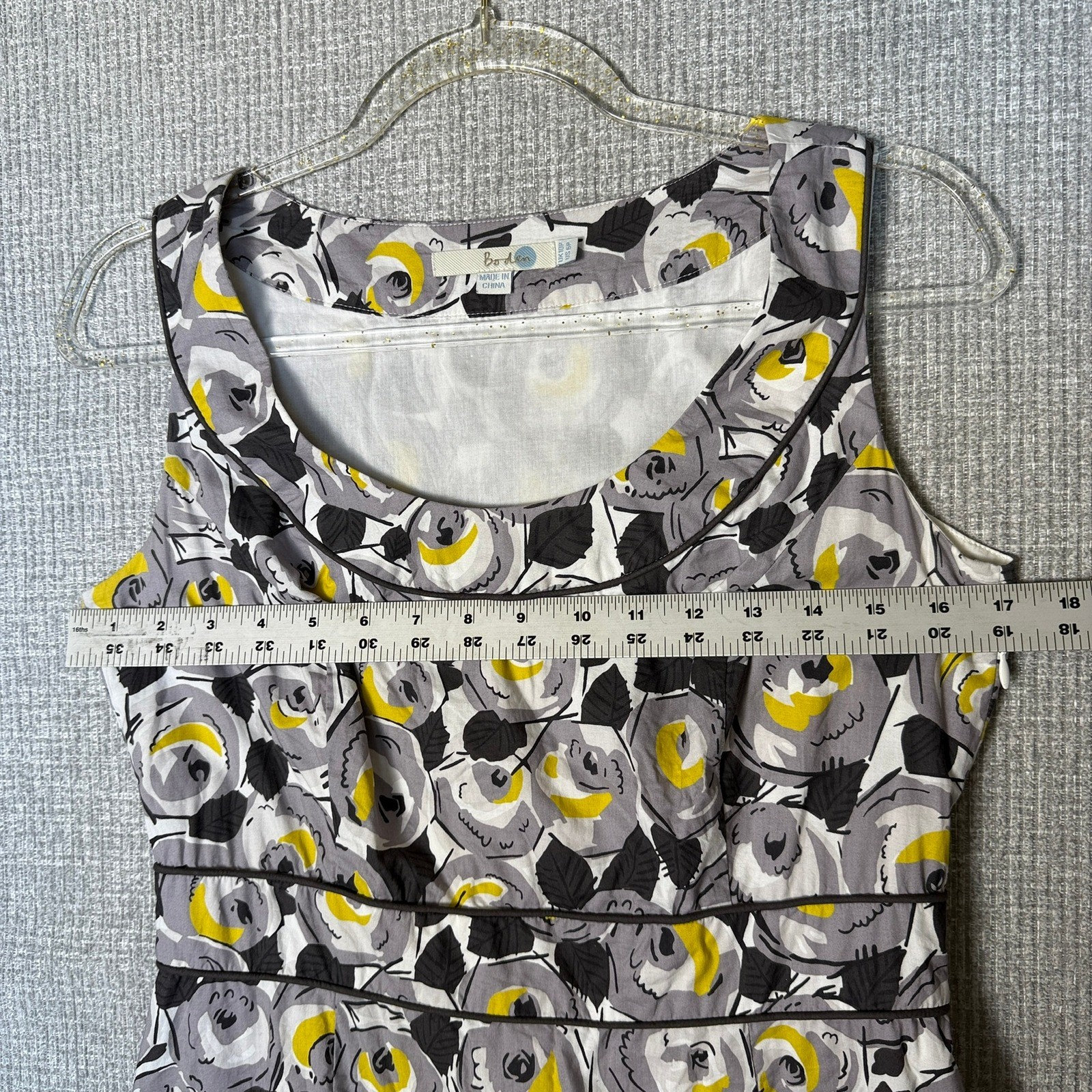 Vtg Boden Floral Print Dress Sleeveless Cotton Fairy Casual Party Sz 10 L Y2K
