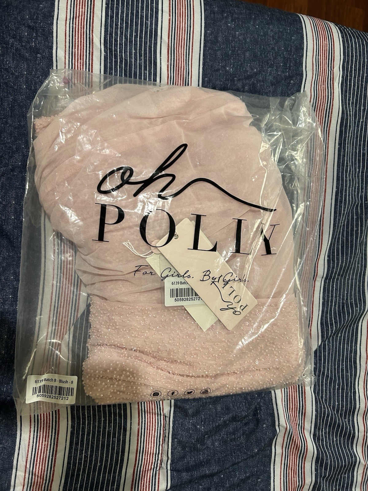 Oh Polly Embellished Cowl Neck Maxi Dress in Blush
