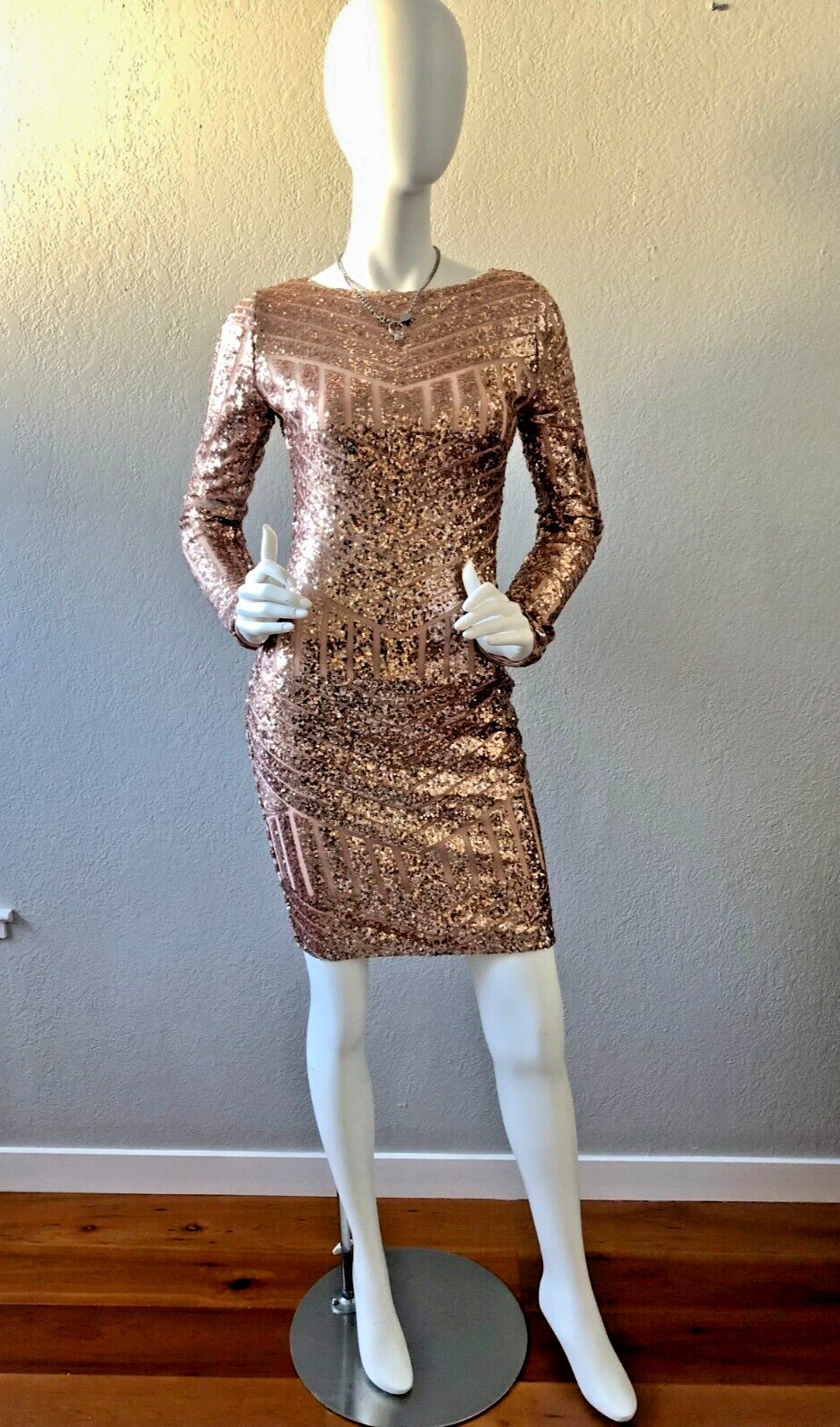 Women Glitter Sequin Dress Sparkle Party Dress Open Back Size M New Without Tag