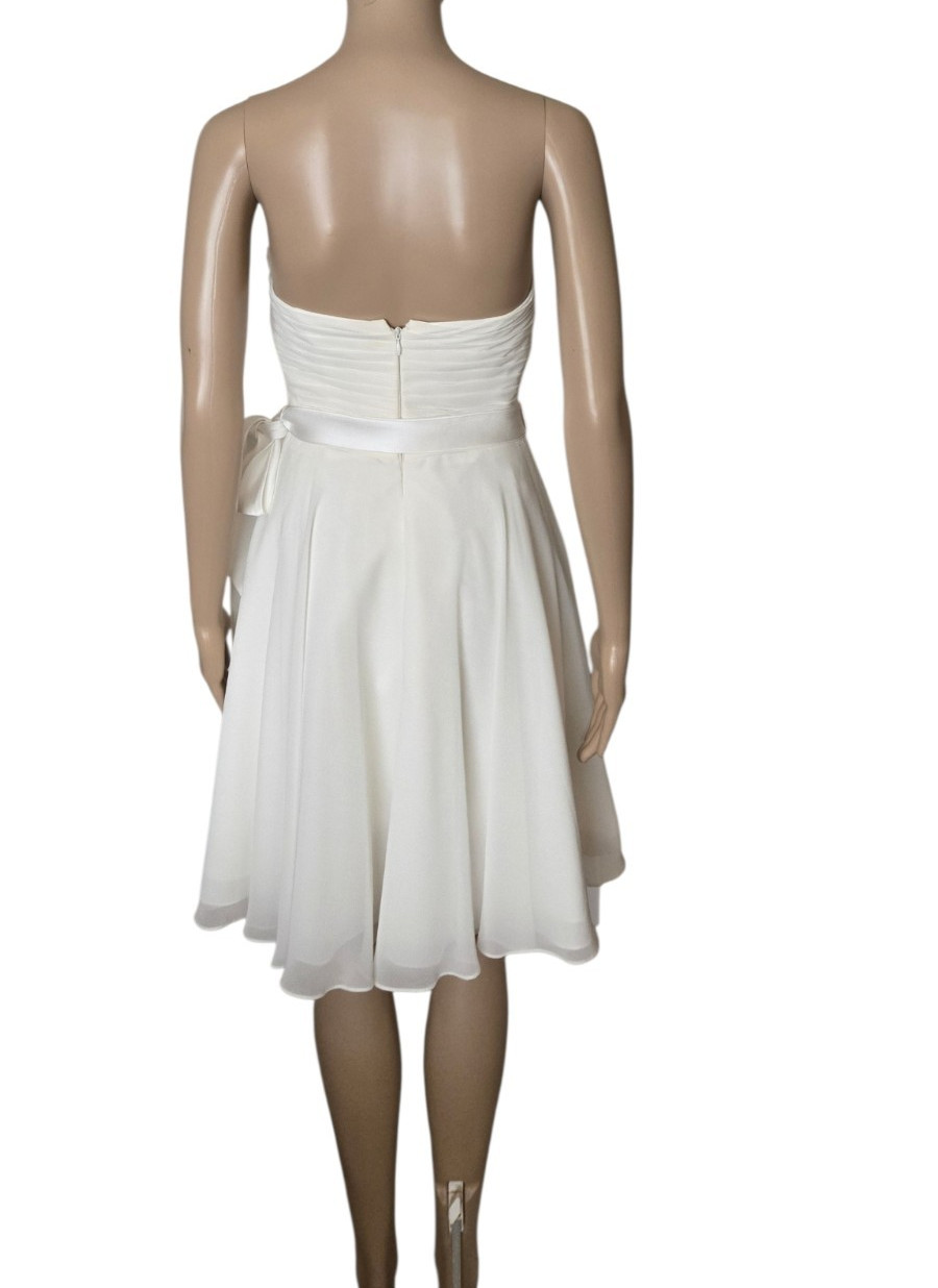 Mori Lee by Madeline Gardner ivory Strapless knee length cocktail Dress size 4