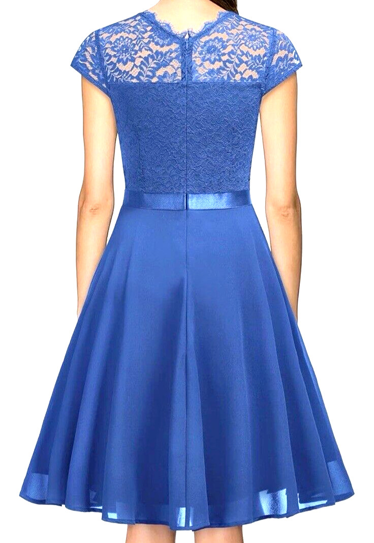 NWT Miss May Party Dress Blue Semi Formal Easter Church Size L