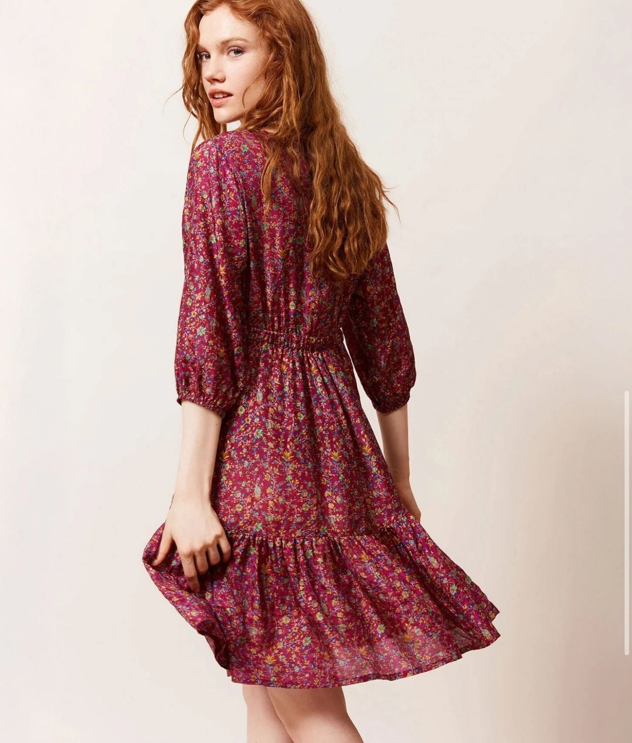 Mes Demoiselles Paris Craquante Floral Print 100% Silk Dress